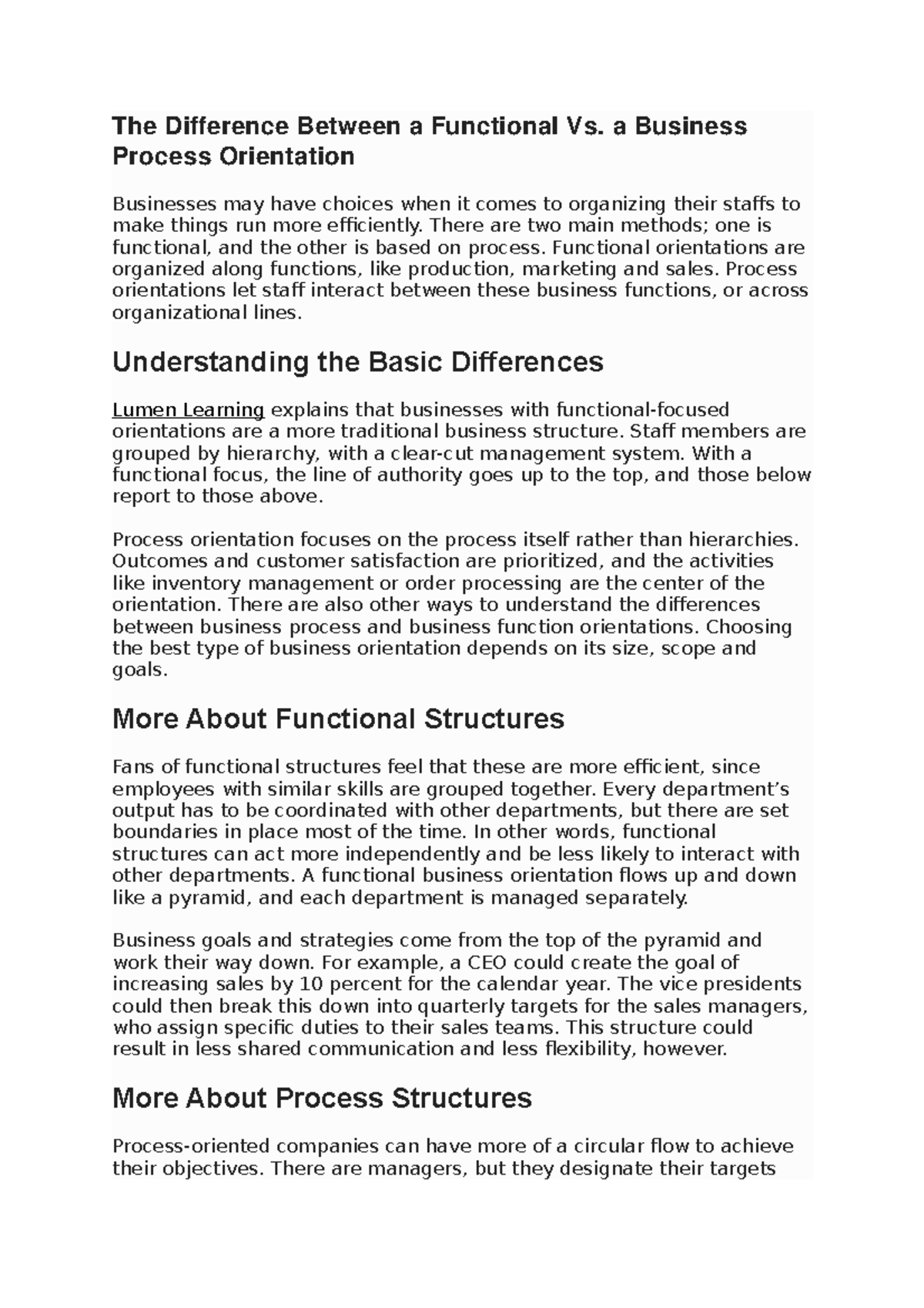 Functional Vs business process - The Difference Between a Functional Vs ...
