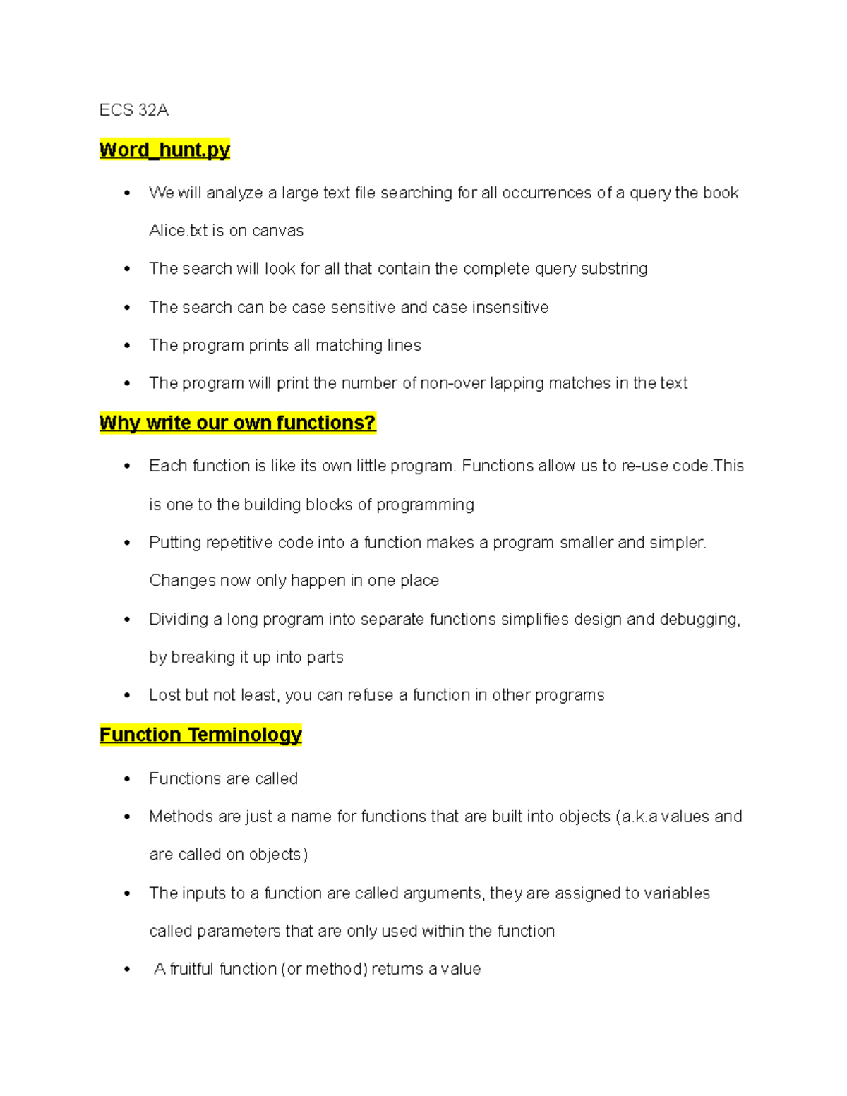 ECS 32A DAY42 - Review of reading a data file - ECS 32A Word_hunt We ...