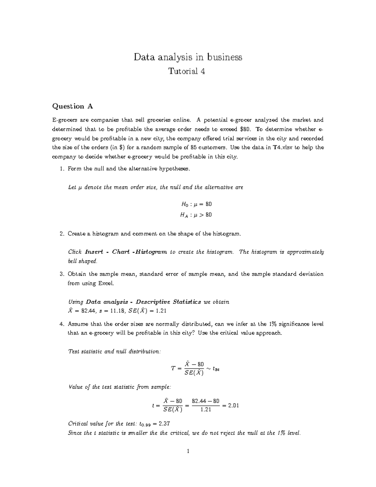 T4 solution - 444444 - Data analysis in business Tutorial 4 Question A ...