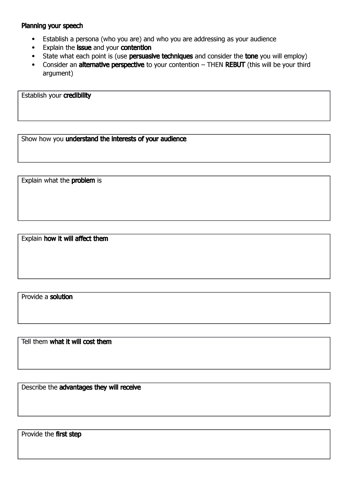 Planning your speech - Studocu