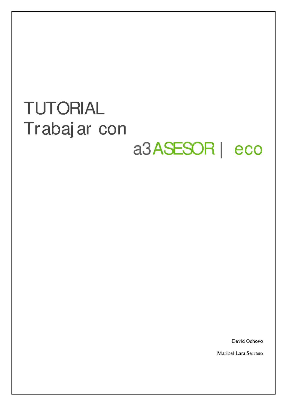 Manual A3ECO Caso Practico(1) - Guía Rápida A3ASESOR | Eco TUTORIAL ...