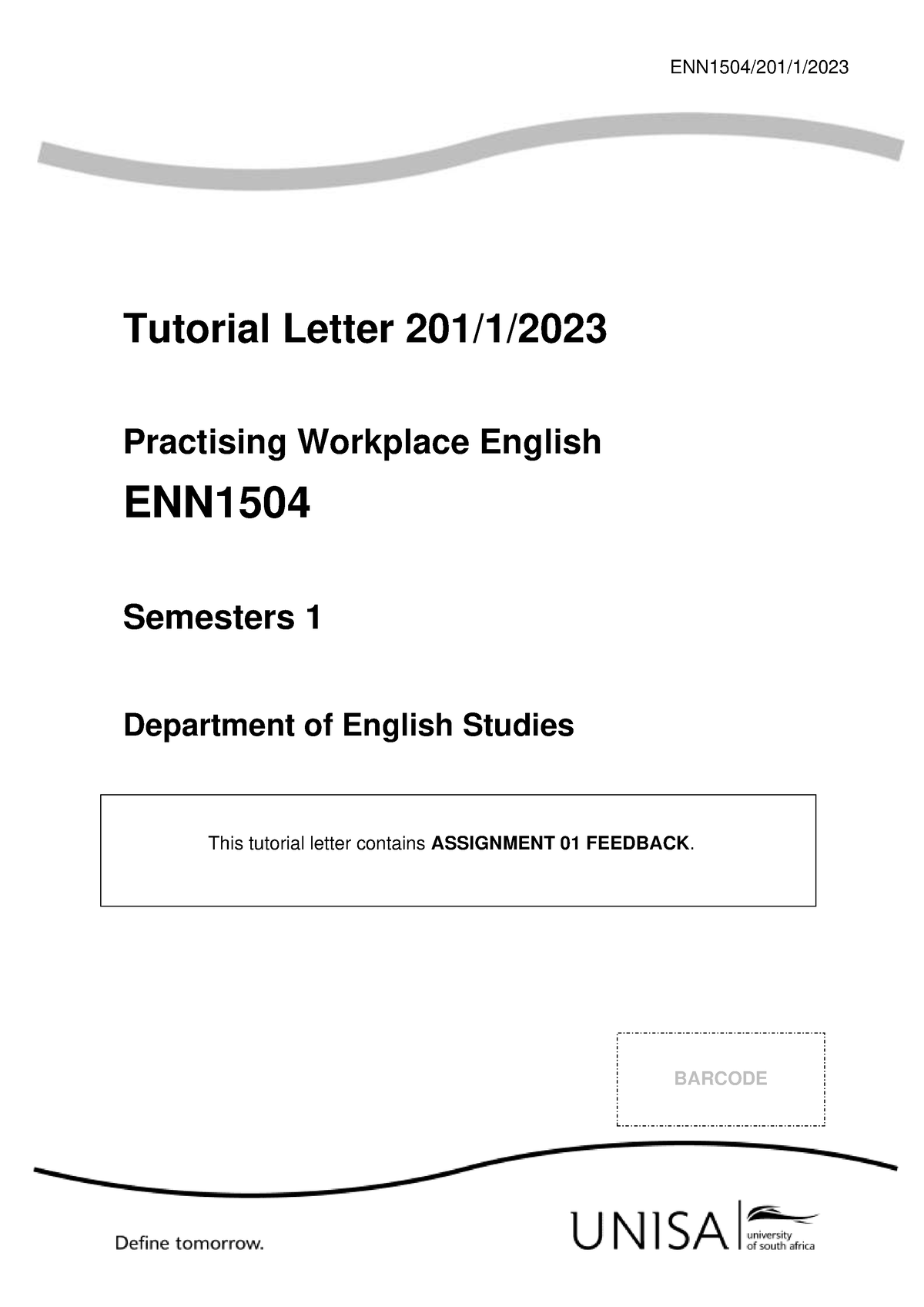 ENN1504 Feedback Tutorial Letter 201 2023 1 B - ENN1504/201/1/ Tutorial ...