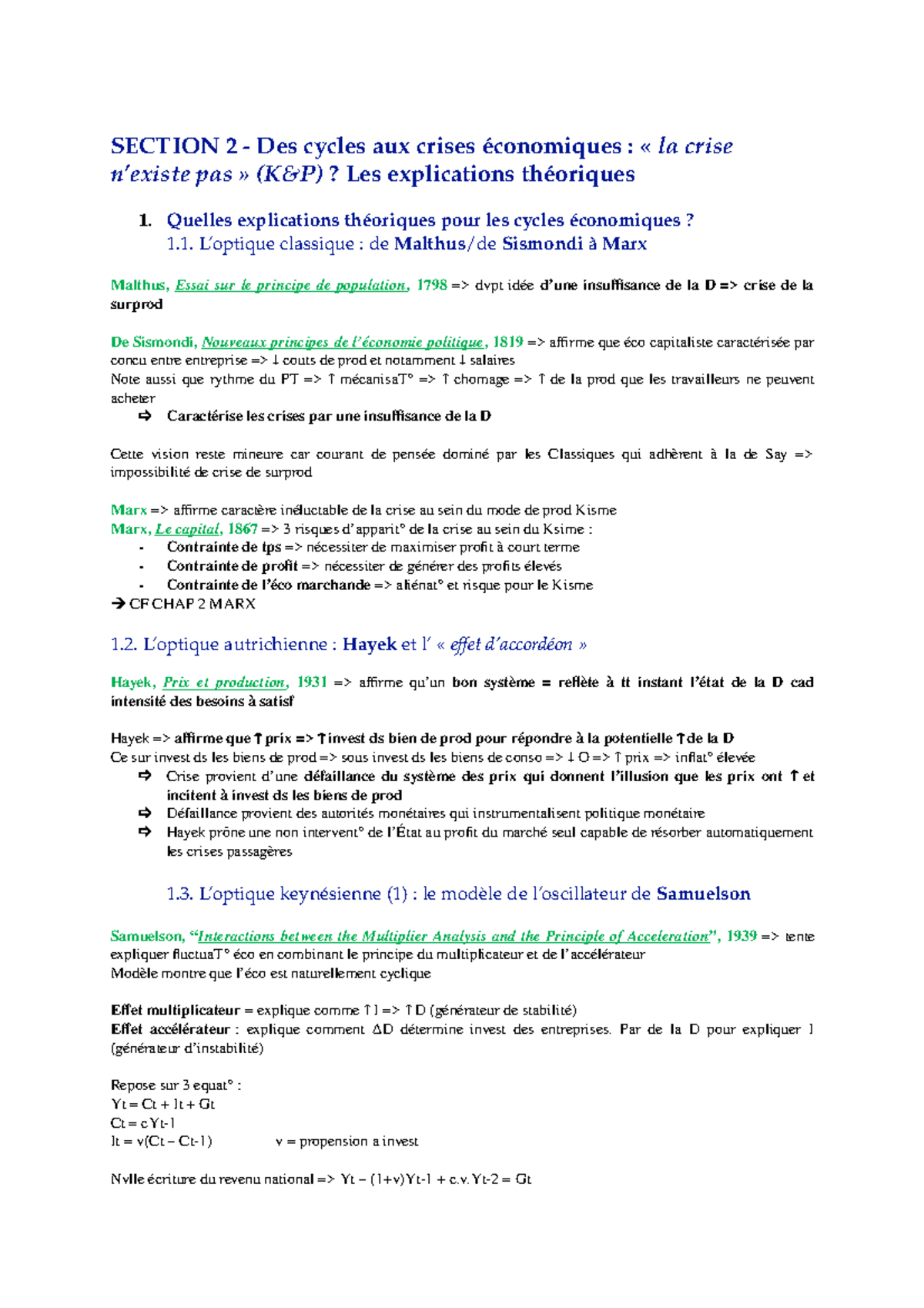 Chap 15, Sect 2, Fiche - Economie - SECTION 2 - Des Cycles Aux Crises ...