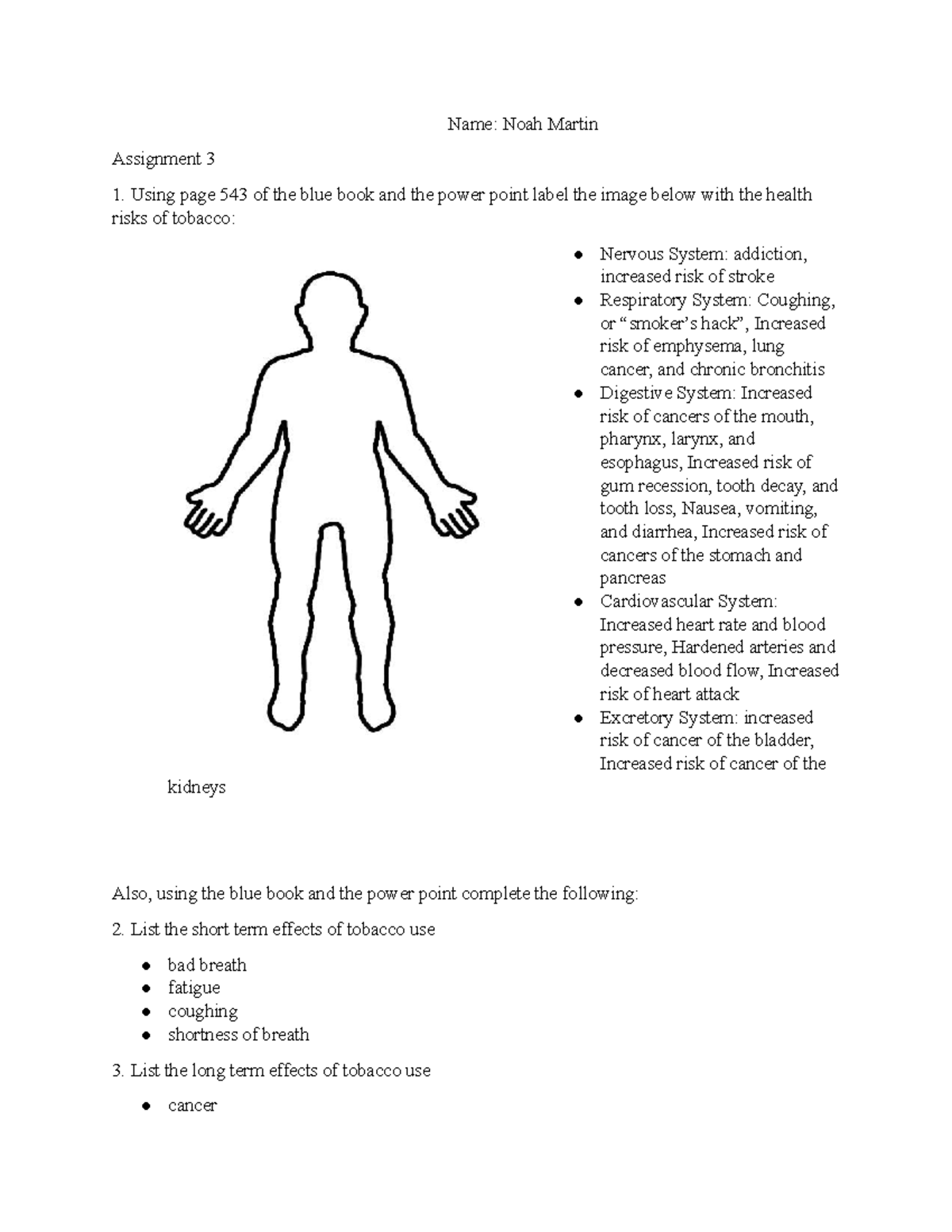 Chapter 24 Assignment 3 - Name: Noah Martin Assignment 3 Using page 543 ...