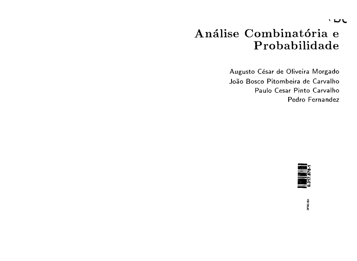 Análise Combinatória E Probabilidade - Análise Combinatória E ...