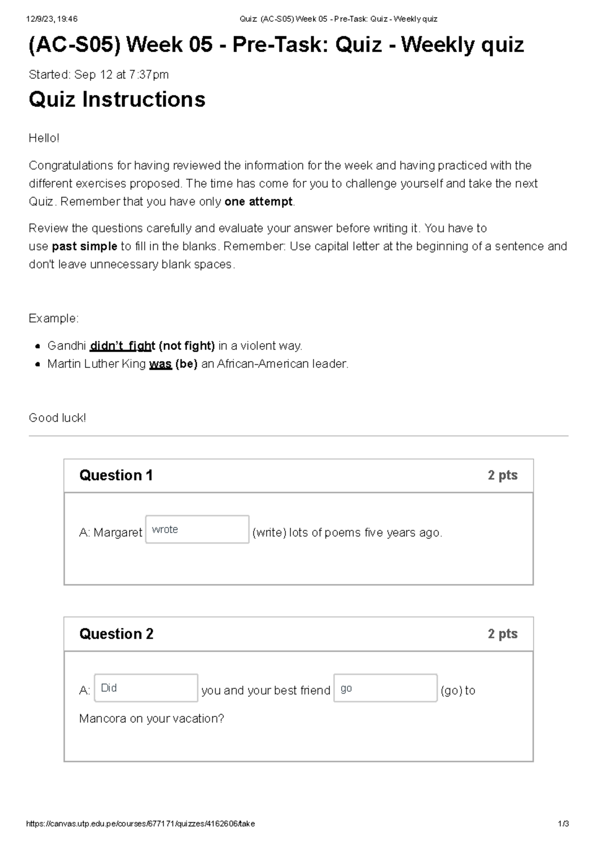 Quiz Ac S05 Week 05 Pre Task Quiz Weekly Quiz Utp Edu Courses