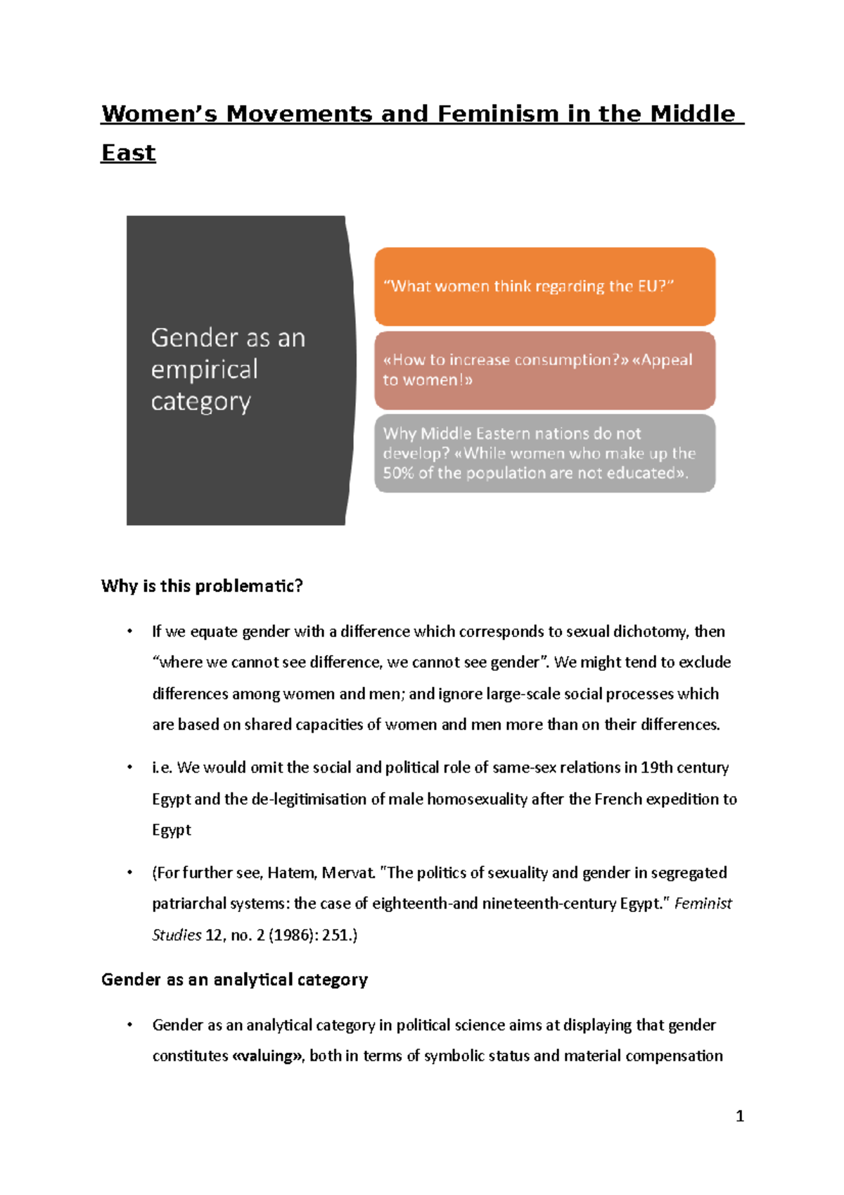 Feminism in the middle east - Women’s Movements and Feminism in the ...