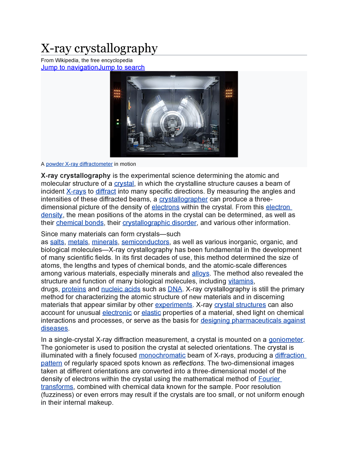 X-ray Crystallography - X-ray Crystallography From Wikipedia, The Free ...