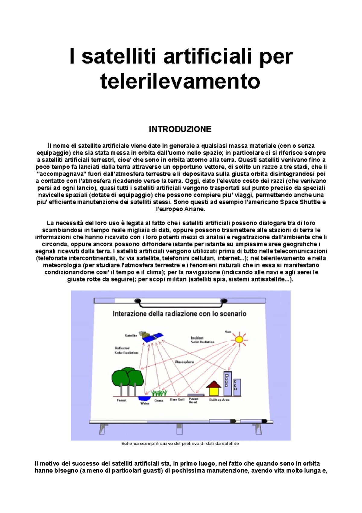 I Satelliti Artificiali Per Telerilevamento Appunti, lezioni 1 20