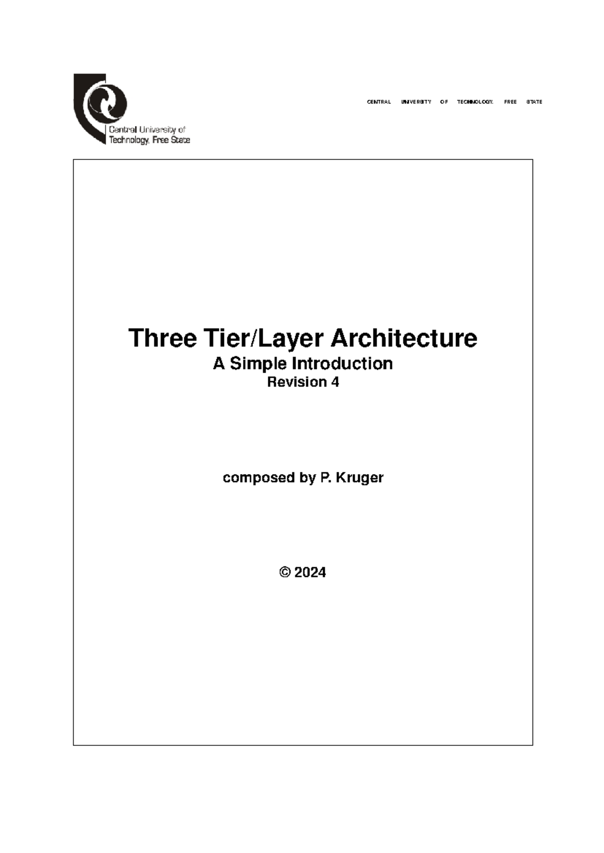 Three Layer Architecture - A Simple Introduction - Revision 4 - CENTRAL ...