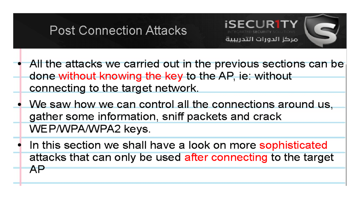 Network Pentesting Post Connection Attacks - Post Connection Attacks ...