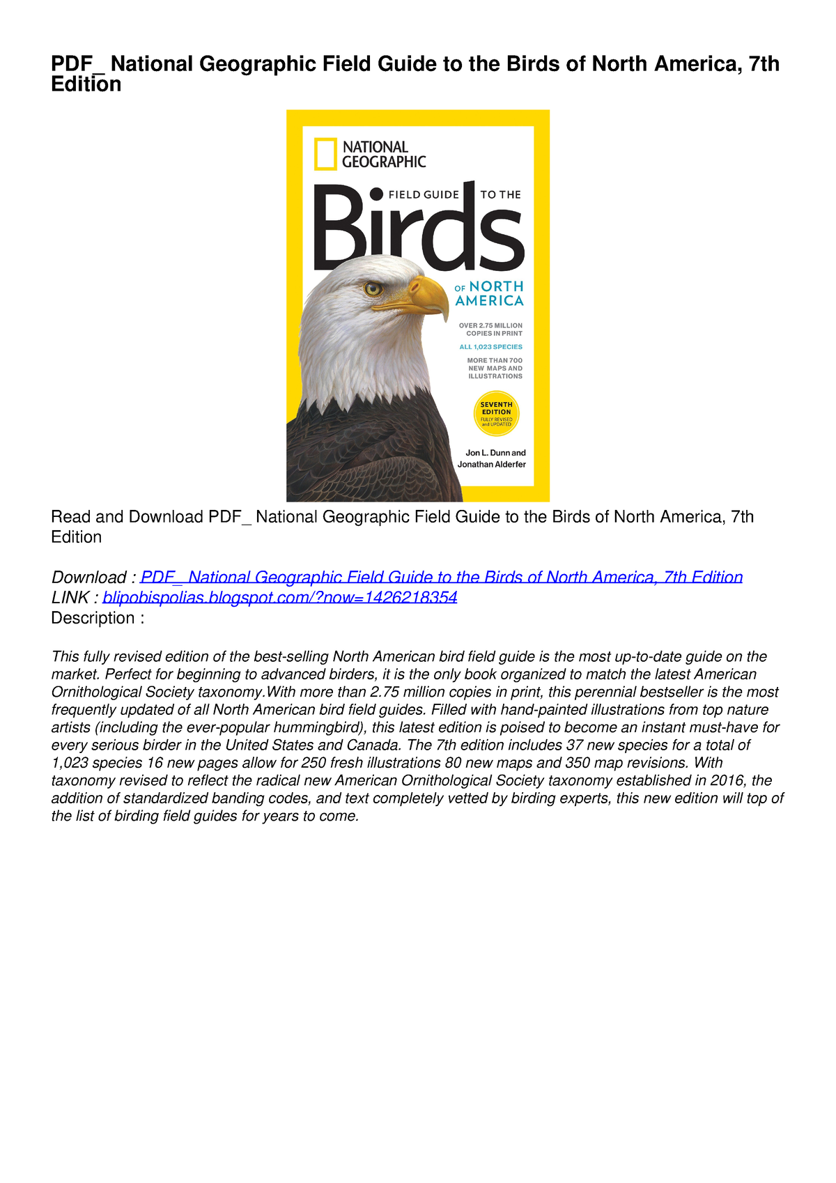 PDF_ National Geographic Field Guide to the Birds of North America, 7th ...