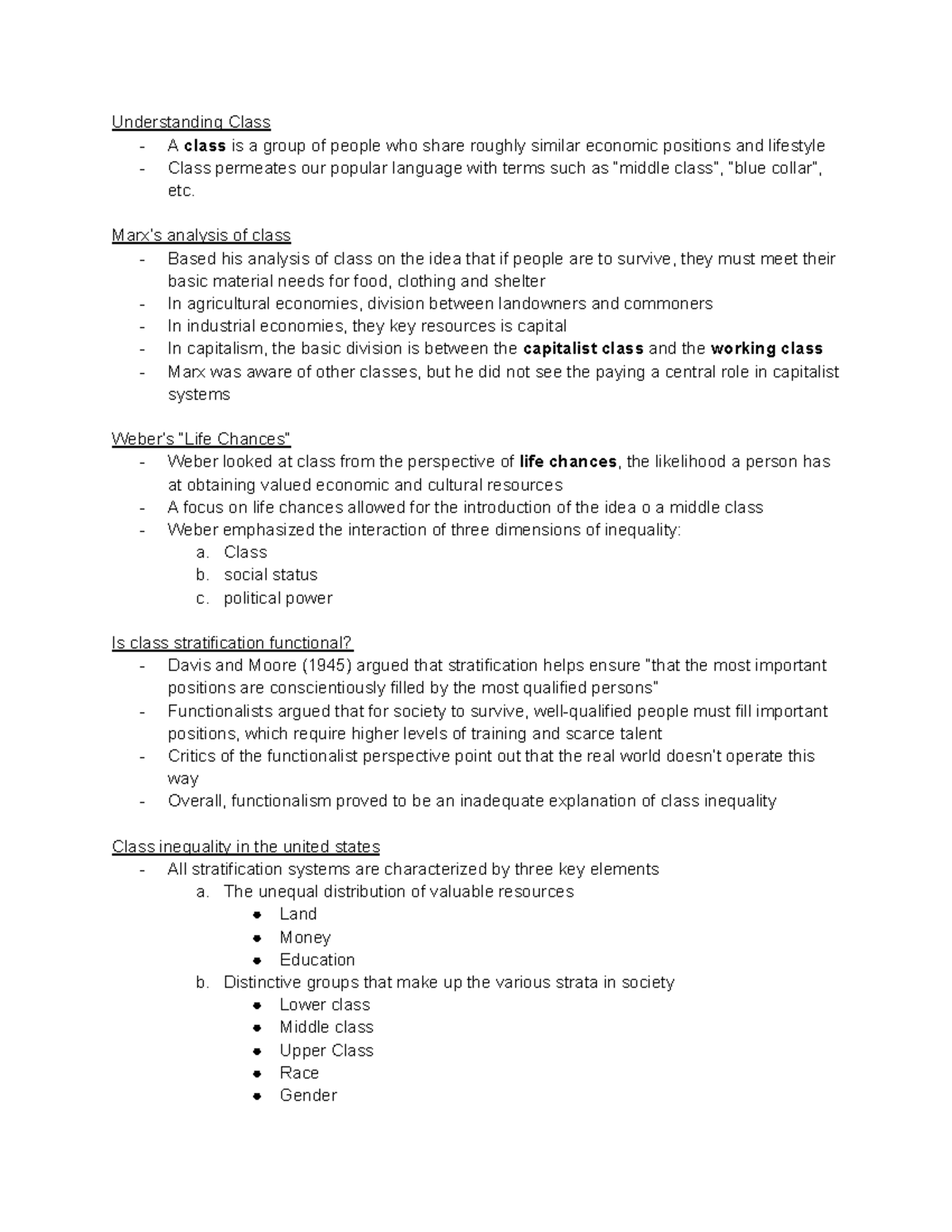 (Ch.8) Social Stratification - Understanding Class - A class is a group ...