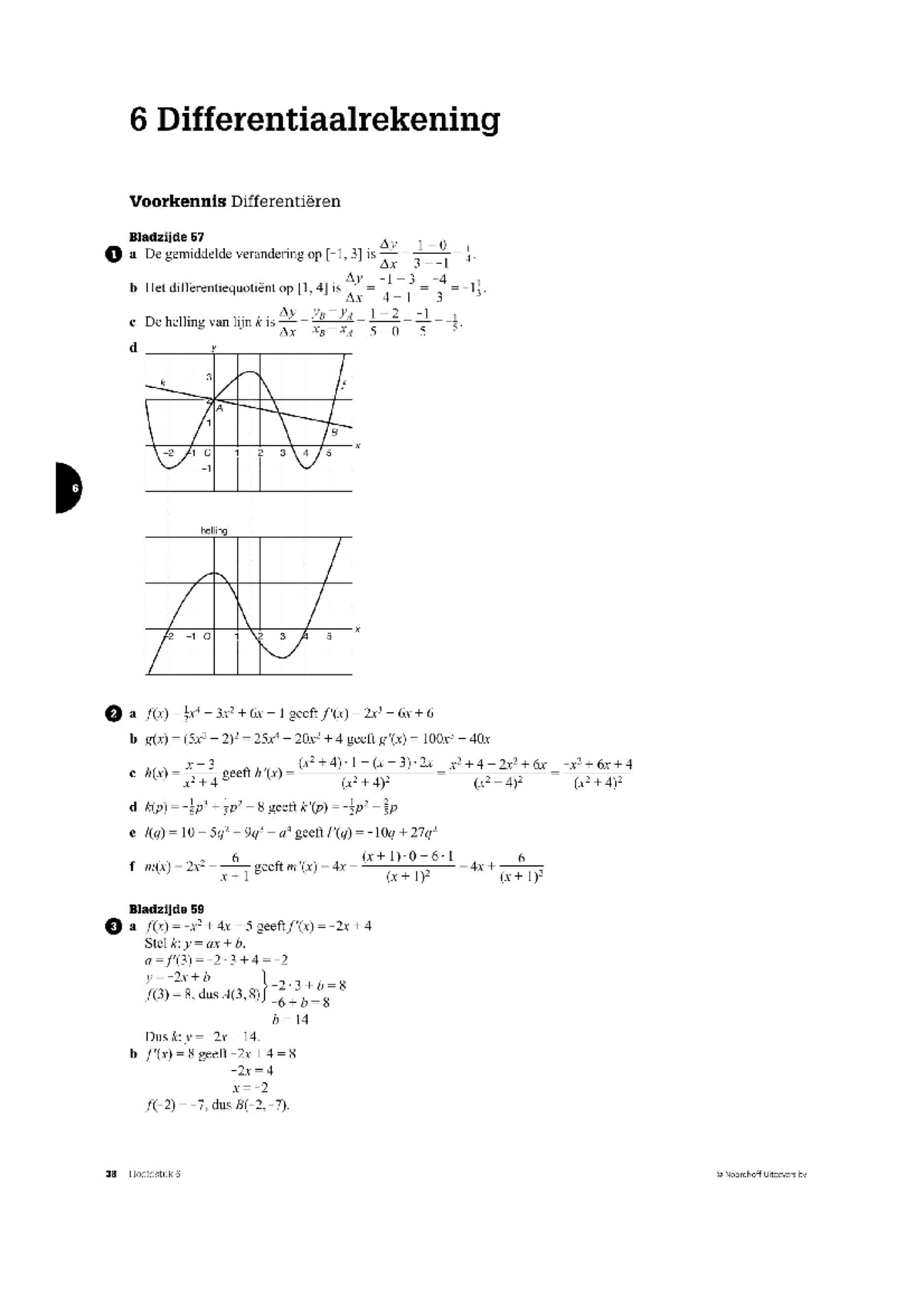 Uitwerkingen VWO-B Dl2 H6 - 6 Differentiaalrekening Voorkennis ...