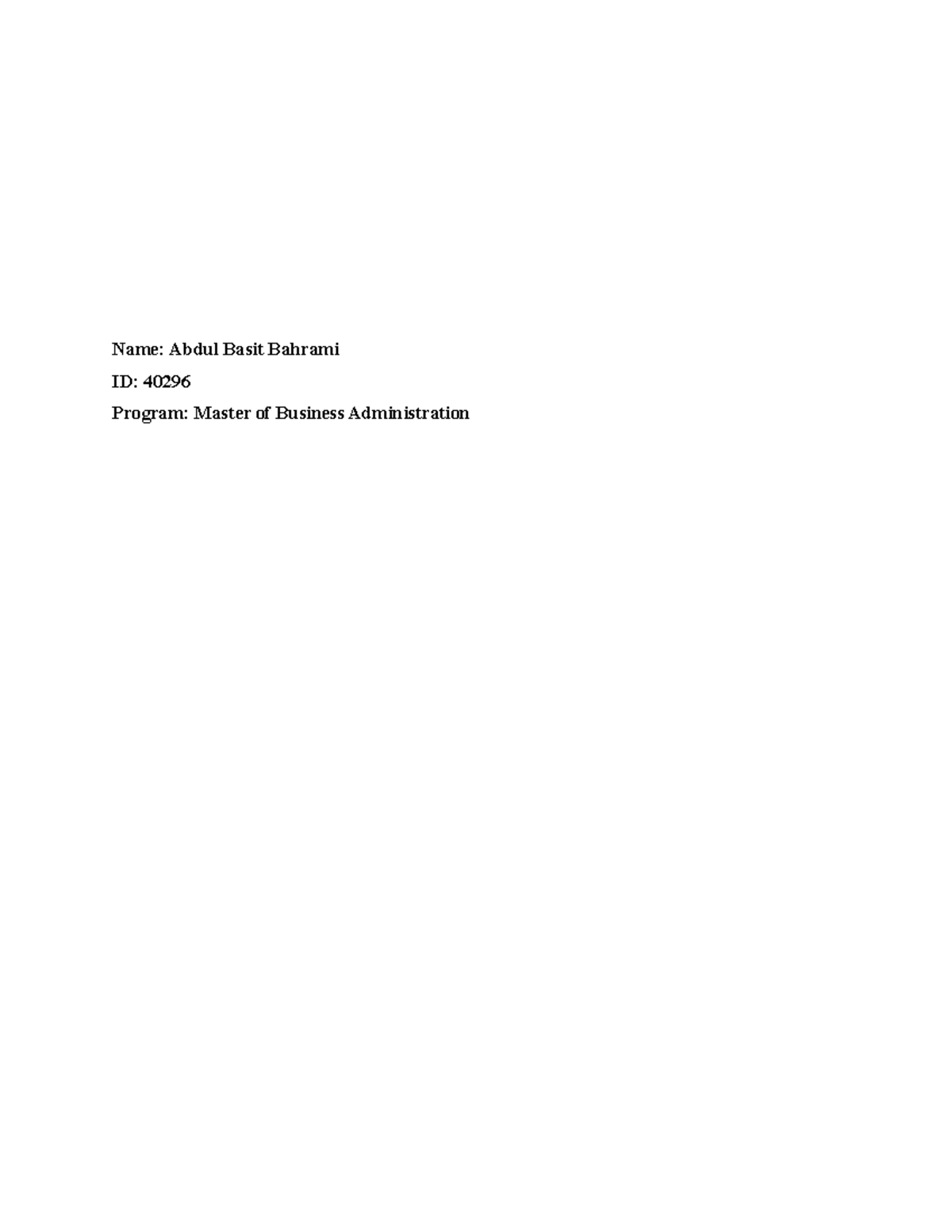 Assignment 1 Lecture Notes Sa Name Abdul Basit Bahrami ID 40296 