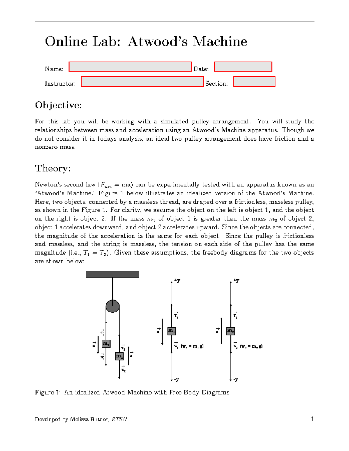 Atwood Online Lab Lesson Online Lab Atwood’s Machine Name Date