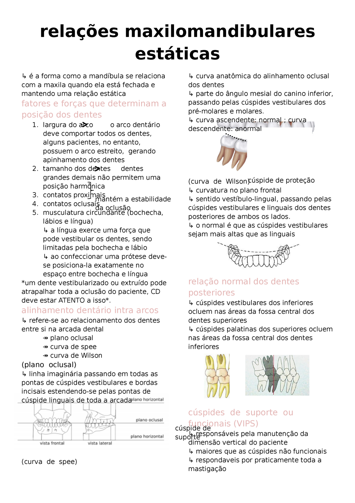 Relações maxila e mandíbula em dentados 