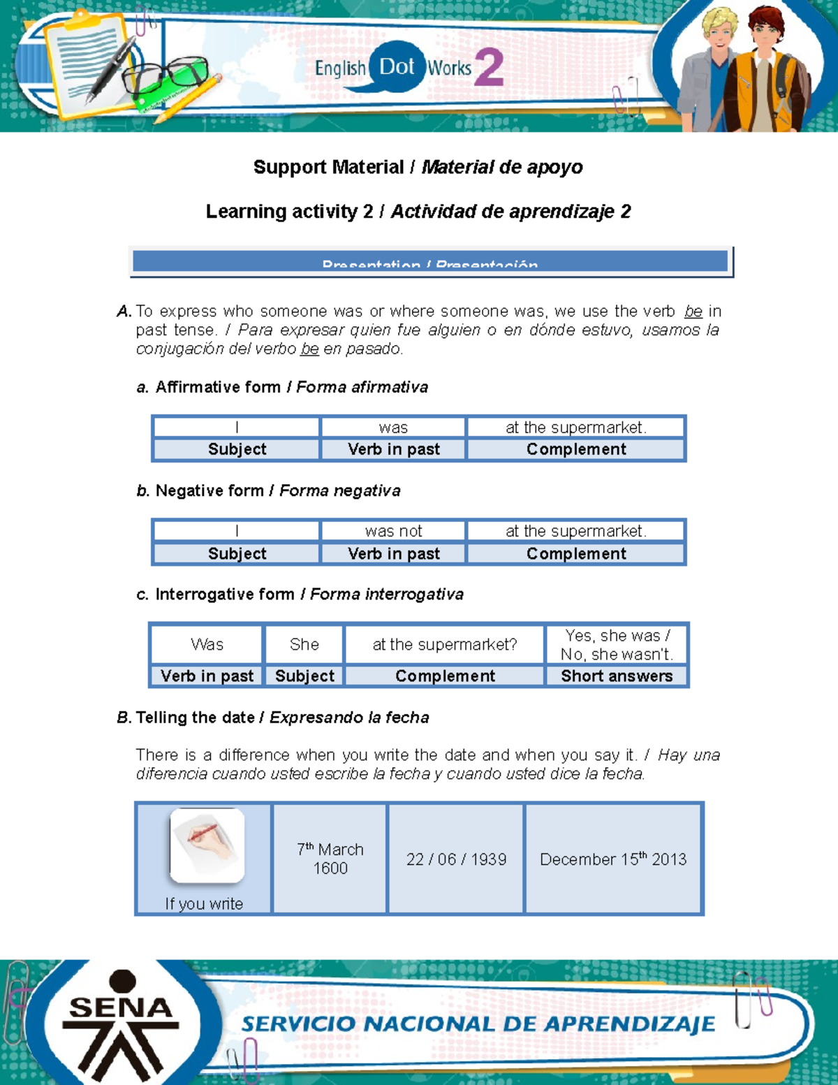 Material De Apoyo 2 - Support Material / Material De Apoyo Learning ...