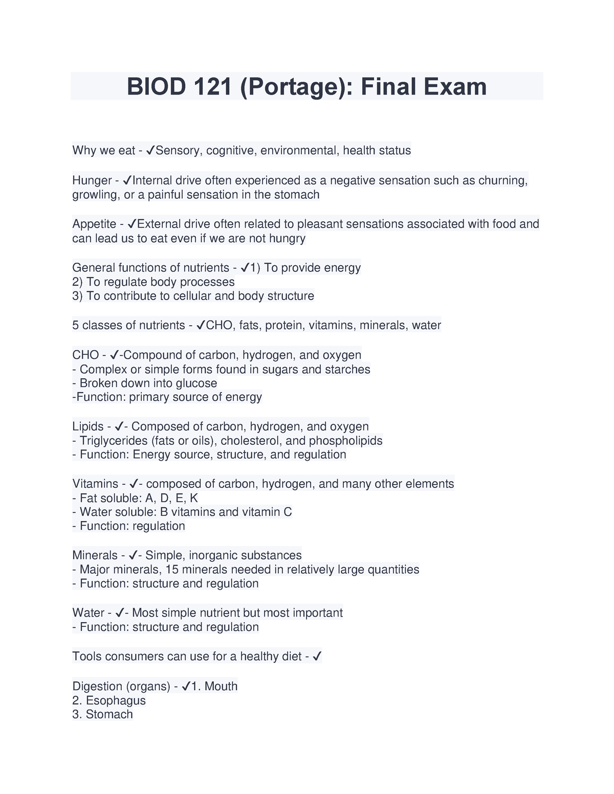 Biod Portage Final Exam Biod Portage Final Exam Why We