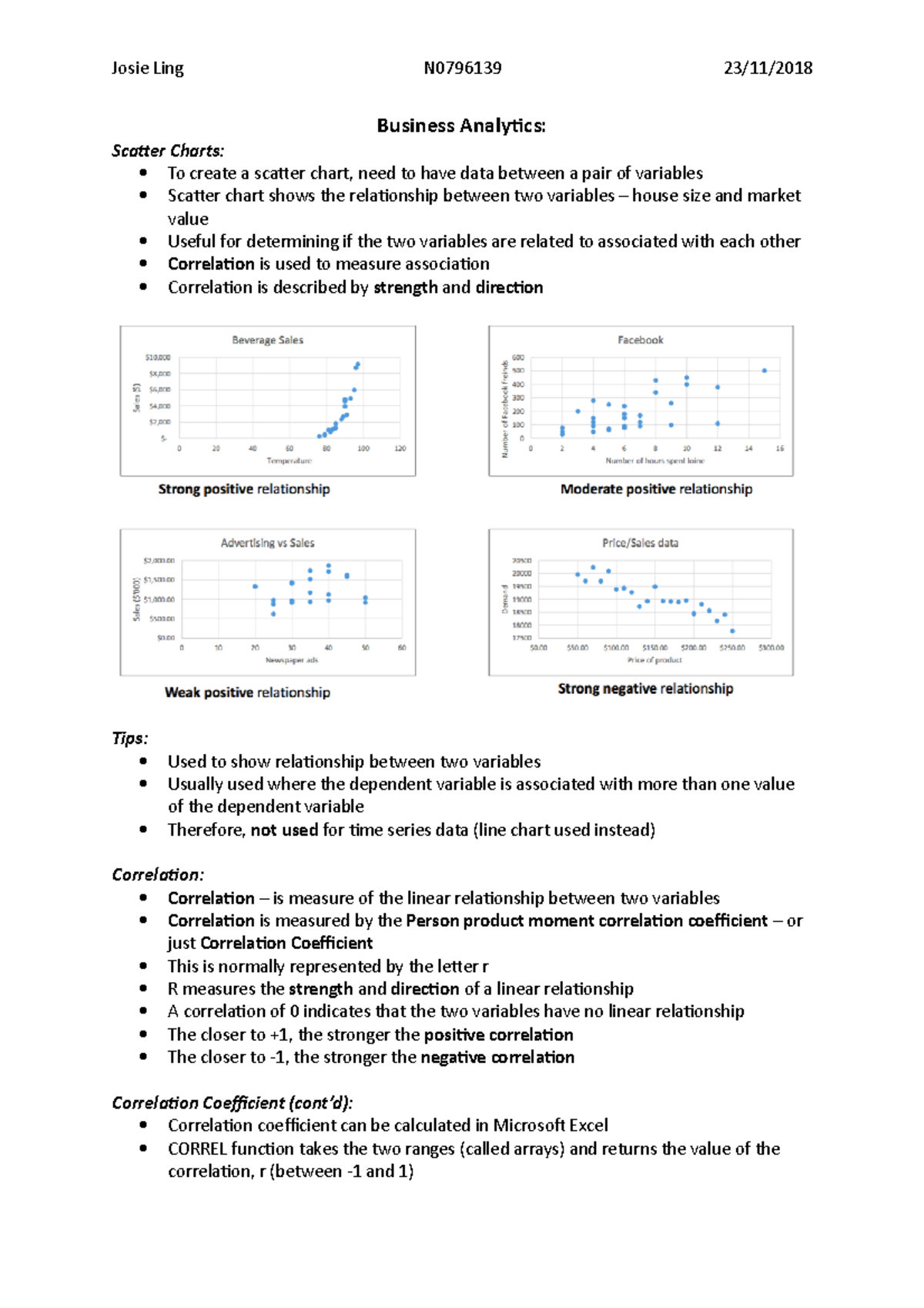 Lecture 7 - 23:11:2018 - Scatter Charts - Josie Ling N0796139 23/11 ...