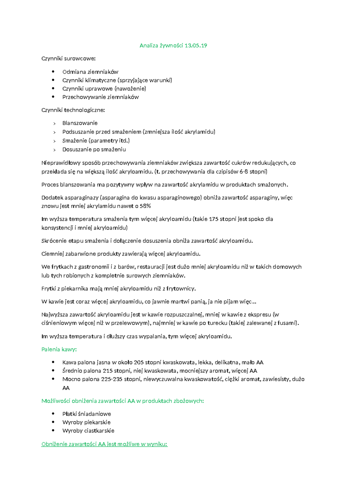 Wykład z analizy - Analiza żywności 13. Czynniki surowcowe: Odmiana