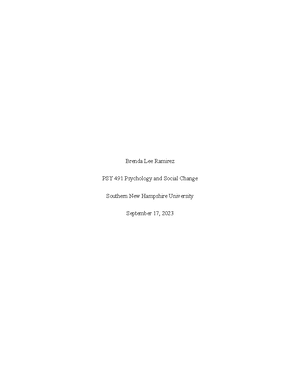 Psy 230 7-2 Short Paper - Passed - Brenda Lee Ramirez PSY 230 Psy-Indiv ...