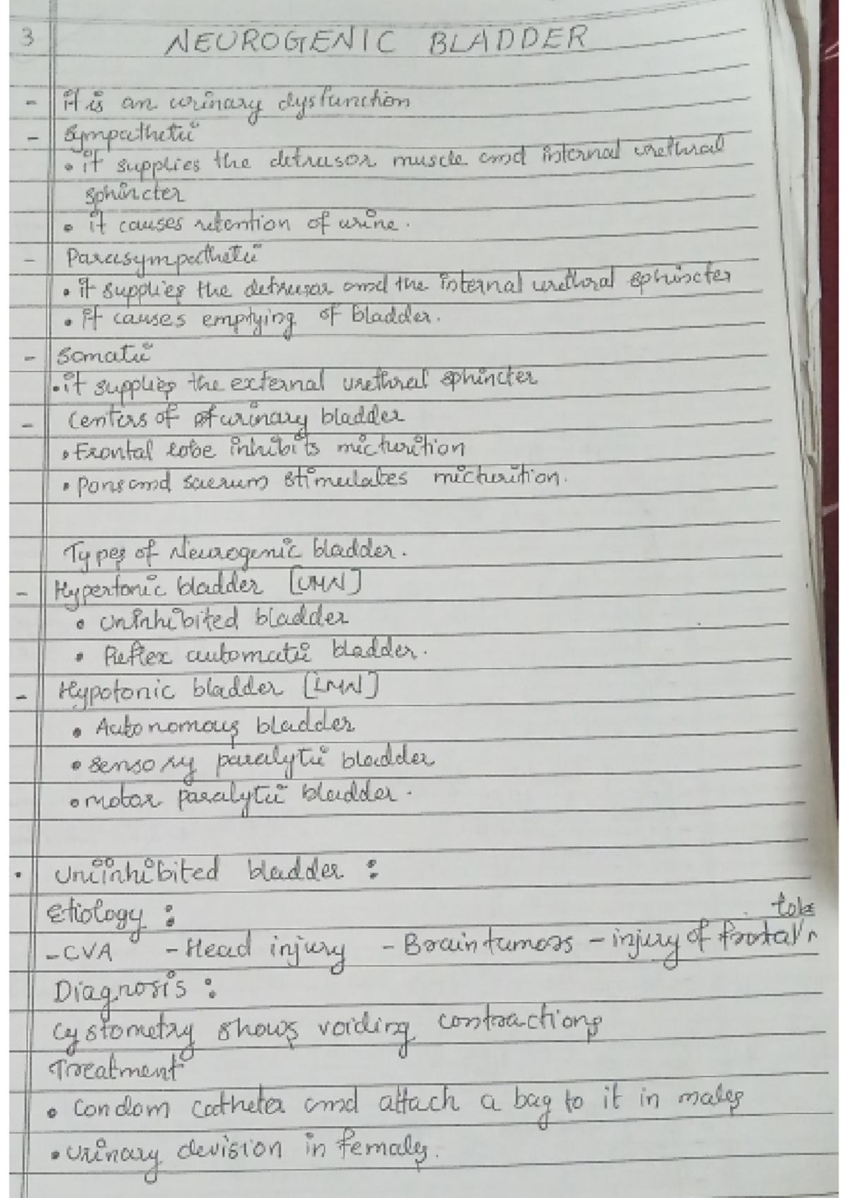 Neurogenic bladder - Neurological condition - Physiotherapy - Studocu