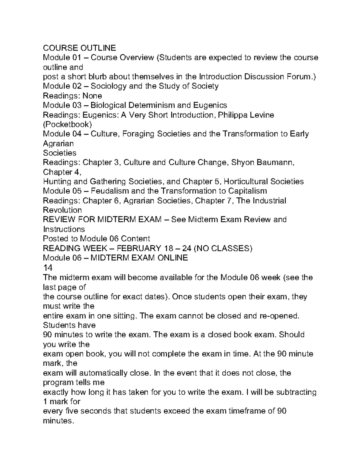 Course Outline - COURSE OUTLINE Module 01 – Course Overview (Students ...