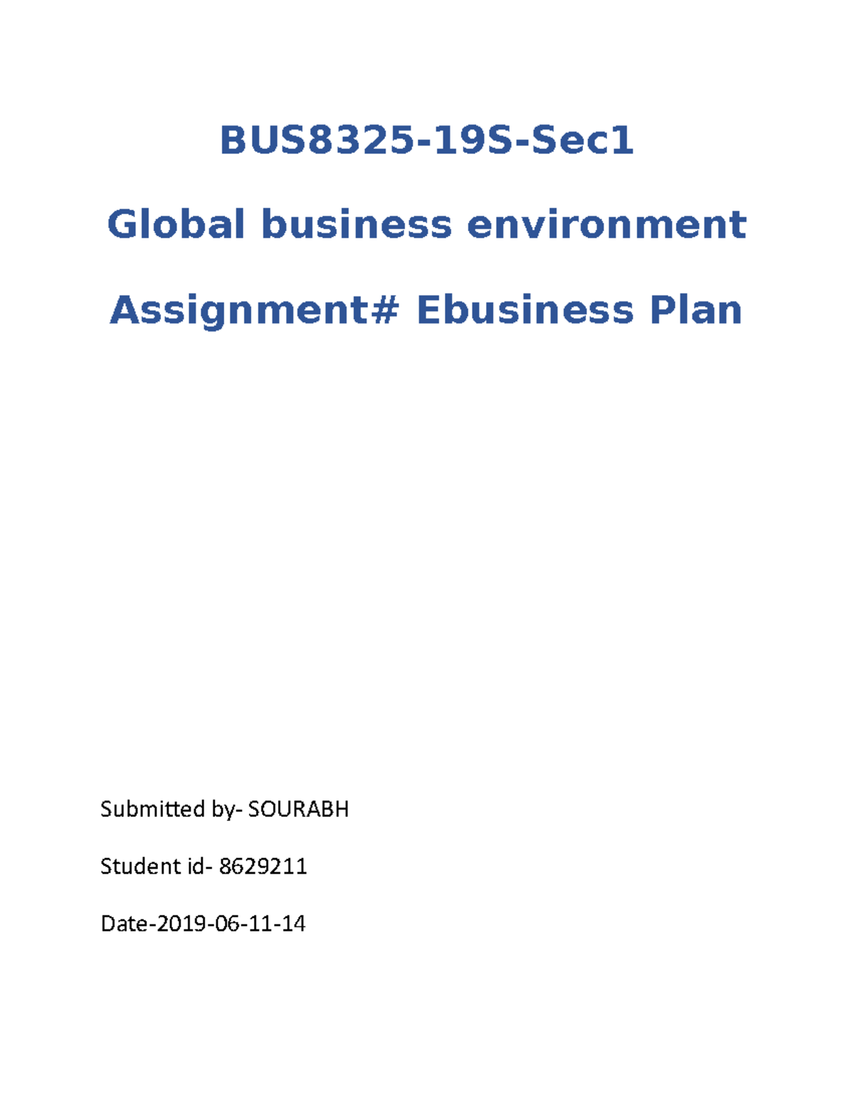 business environment assignment