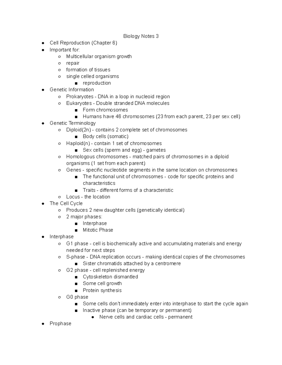 Biology Notes 3 - Studocu