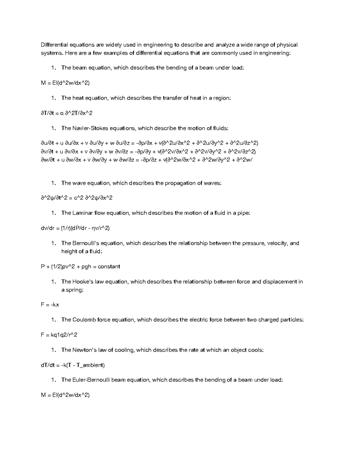 Differential Equations Used In Engineering Differential Equations Are Widely Used In Differential Equations Used In Engineering Differential Equations Are Widely Used In