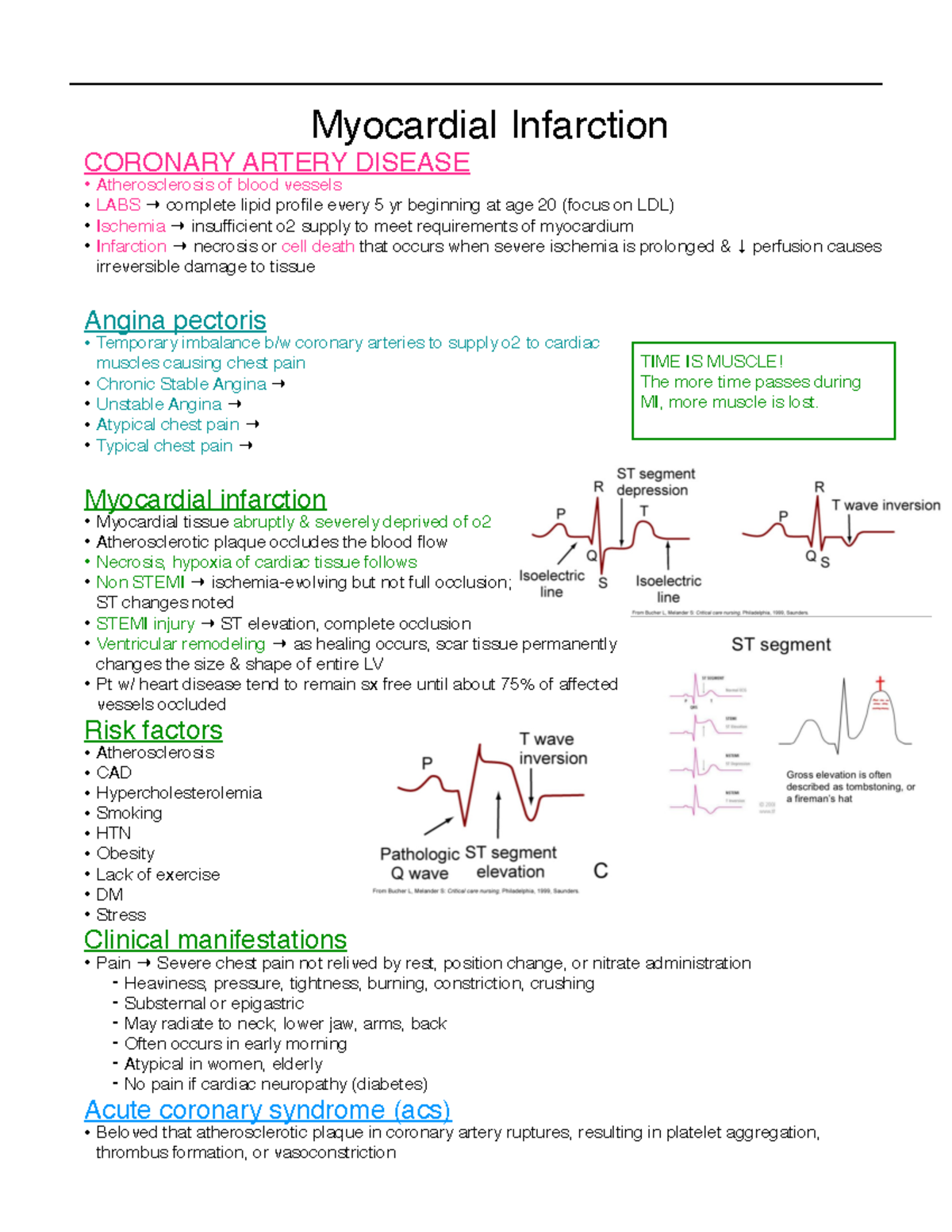 Myocardial Infarction - Myocardial Infarction CORONARY ARTERY DISEASE ...