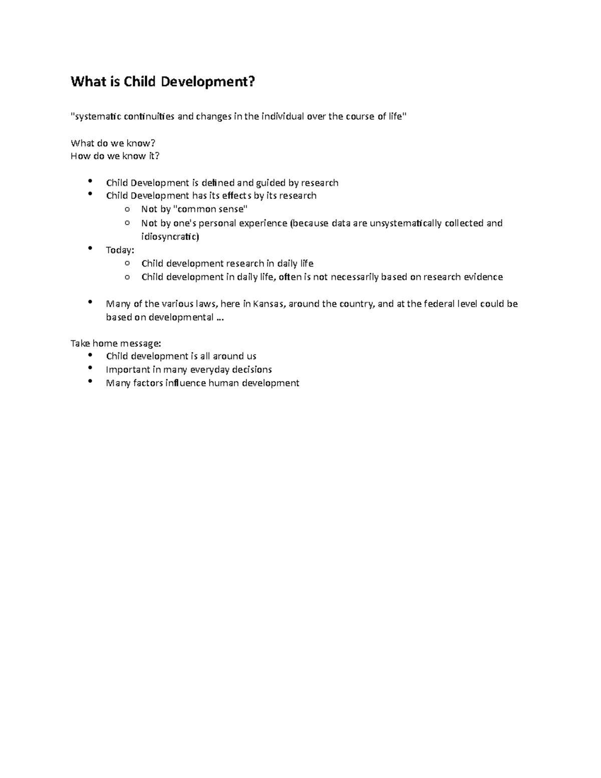 What is Child Development What is Child Development? "systematic