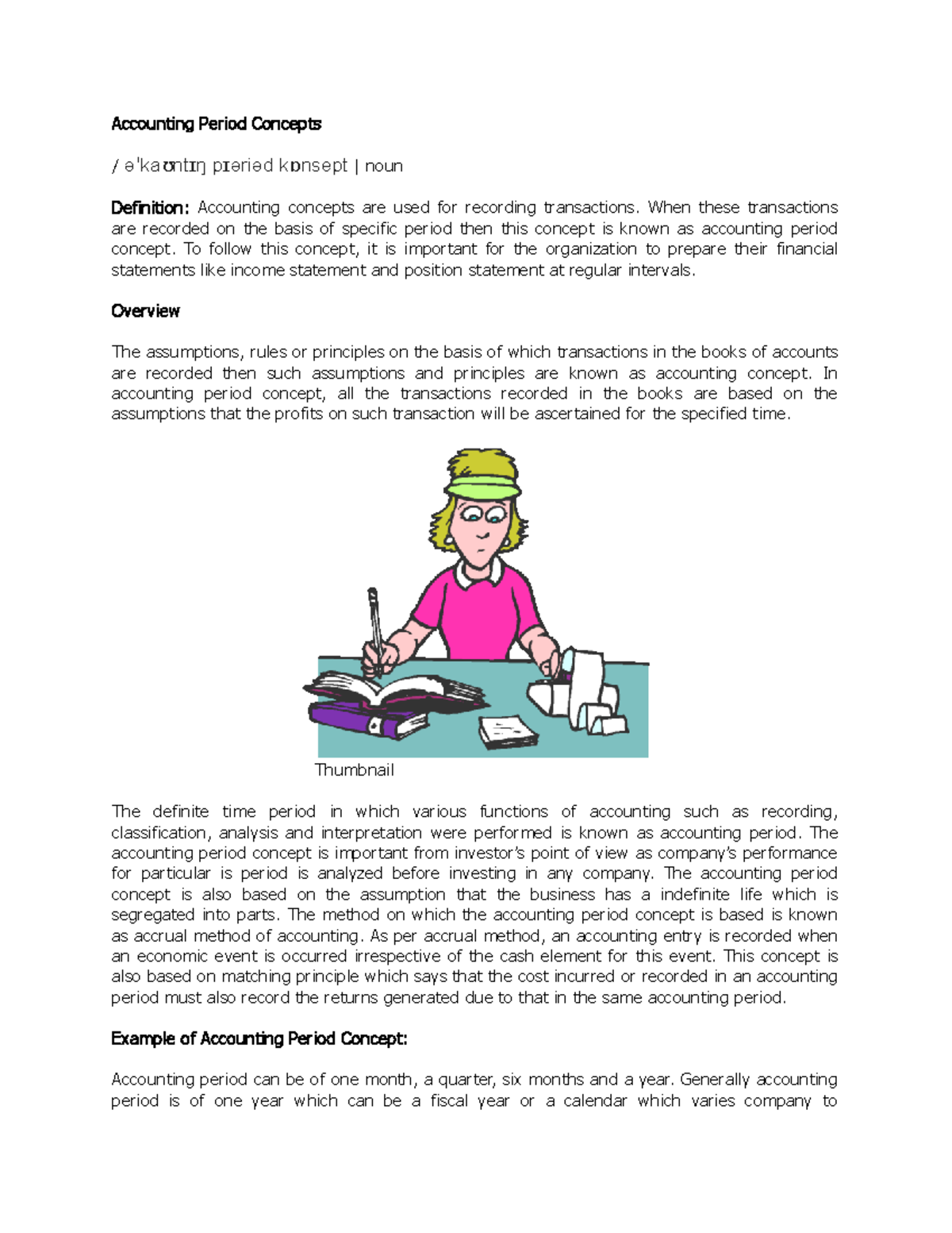 Accounting Period Concepts MBA StuDocu