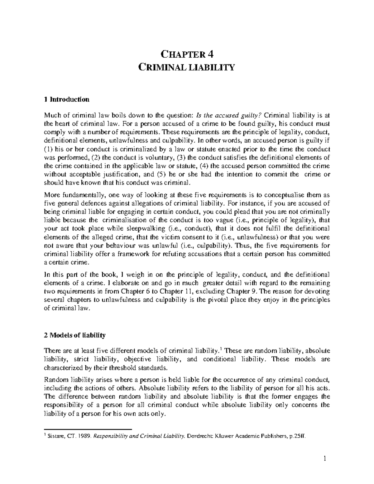 Chapter 4 Criminal liability 1 Notes - CHAPTER 4 CRIMINAL LIABILITY 1 ...