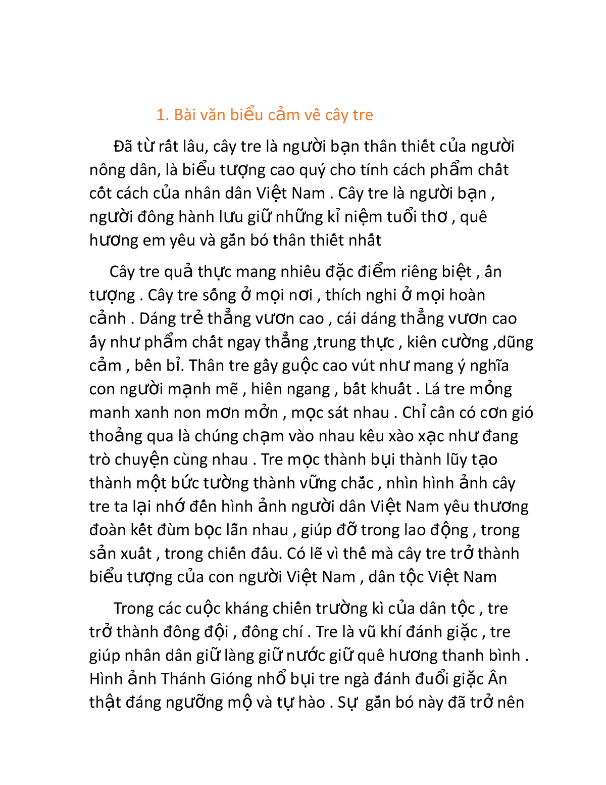 BÀI TẬP LÀM VĂN 7 - No Article - Bài Văn Bi ểu C ảm Vềề Cây Tre Đã T ừ ...