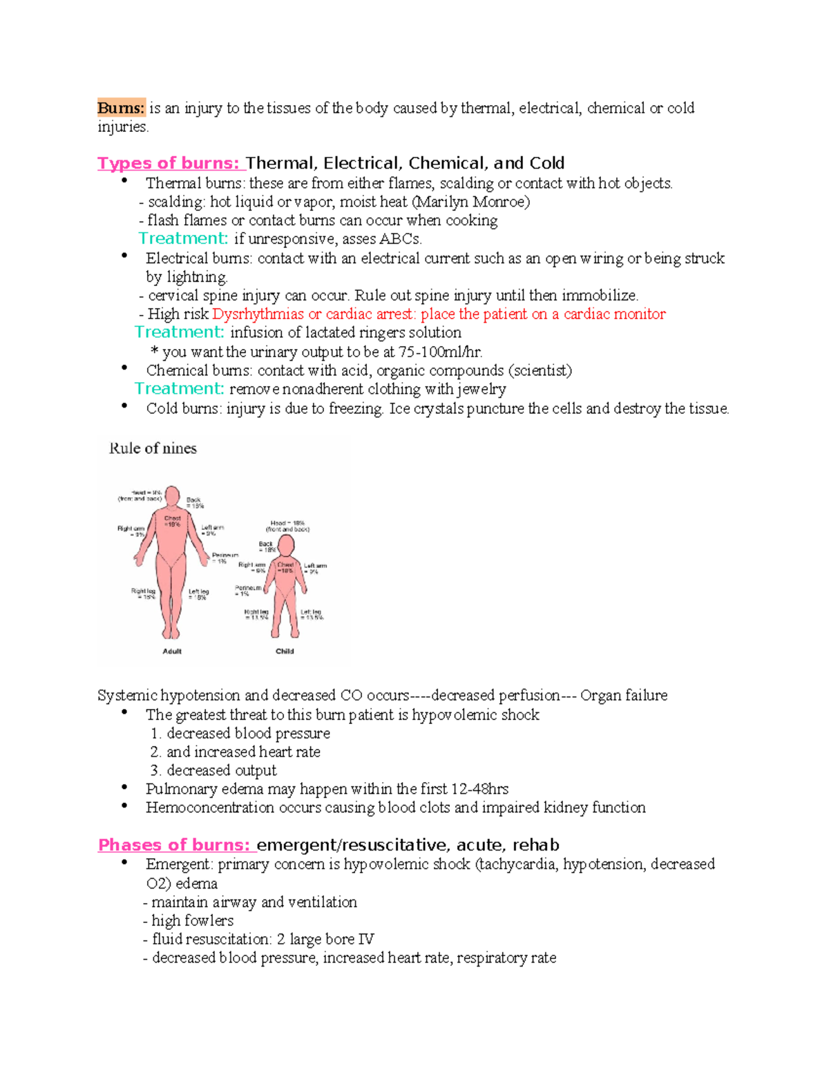Burns - Types of burns: Thermal, Electrical, Chemical, and Cold Thermal ...