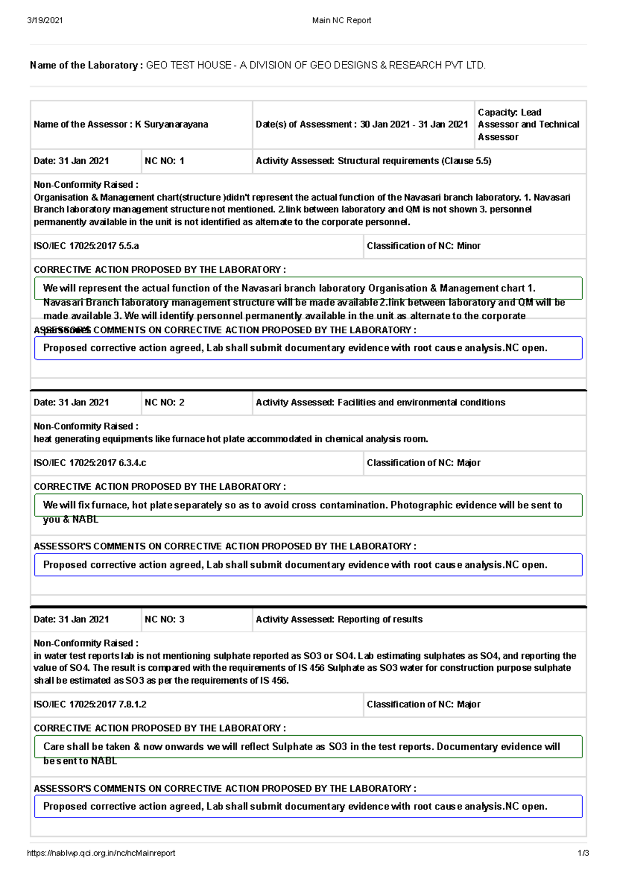 Assessment detail from NABL - 3/19/2021 Main NC Report nablwp.qci.org ...