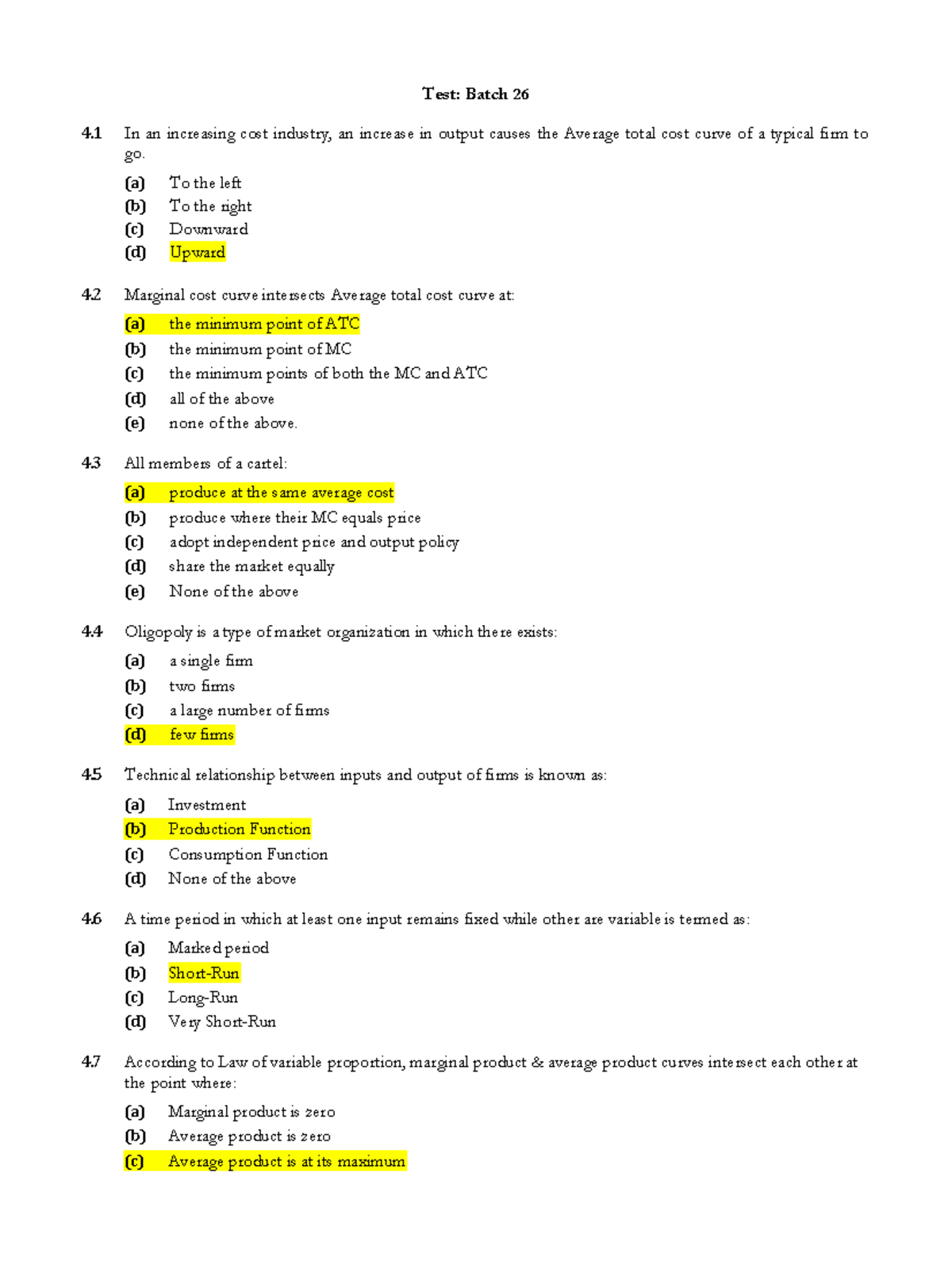 Batch 26-Test 3-Chapter 4 solution - Test: Batch 26 4 In an increasing ...
