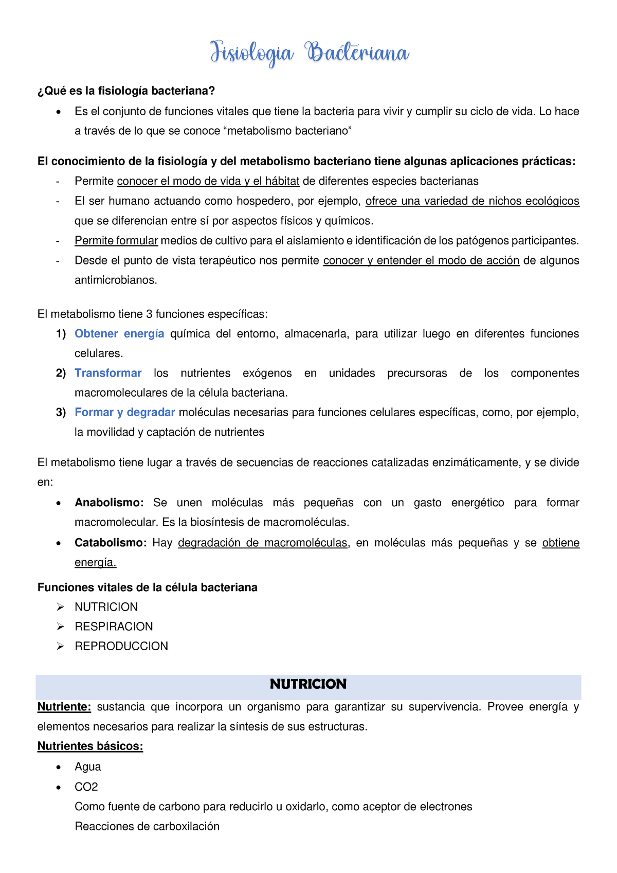 Fisiologia Bacteriana - ¿Qué Es La Fisiología Bacteriana? - Es El ...