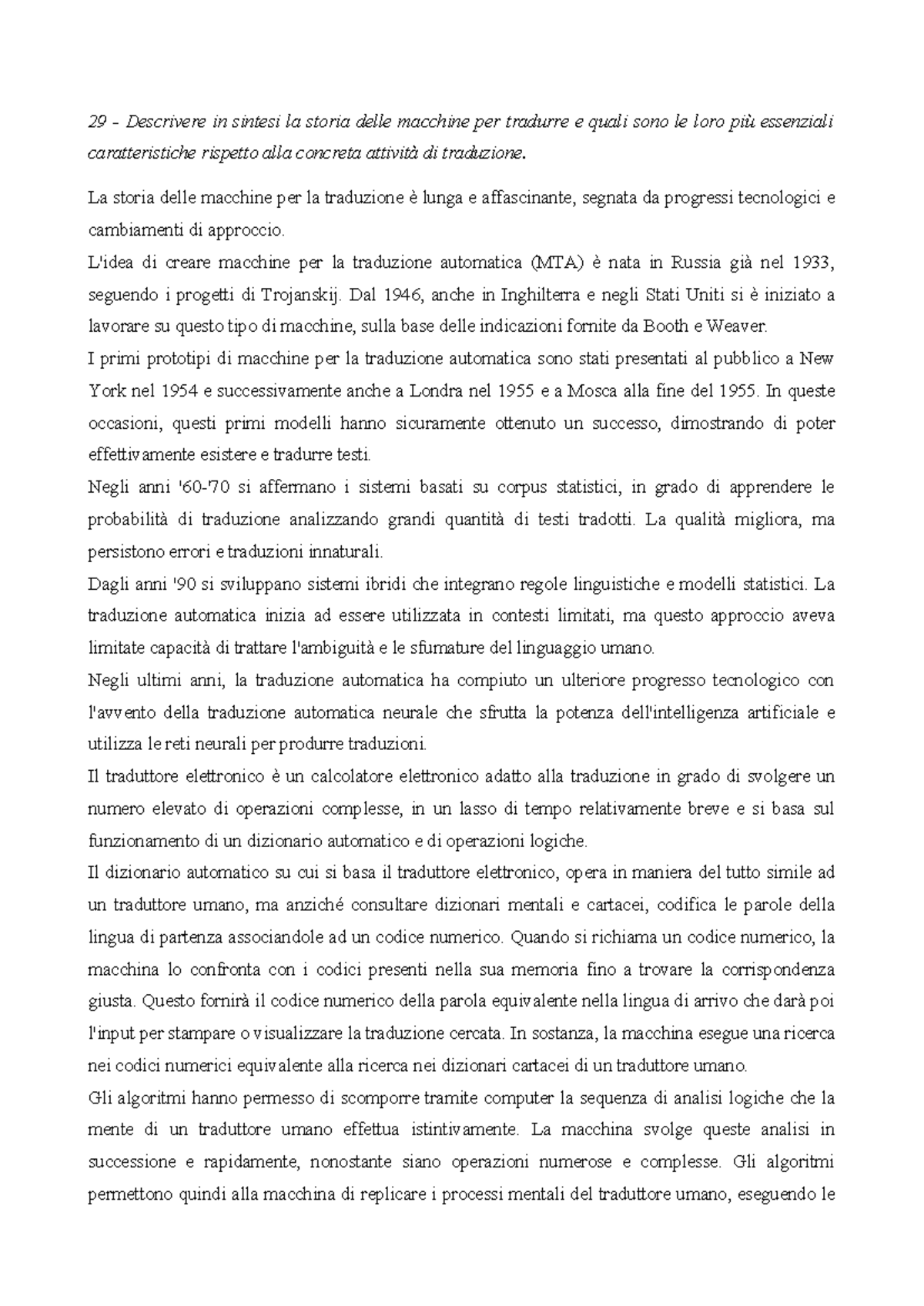 Teostr – Elaborato 29 - Descrivere in sintesi la storia delle macchine ...