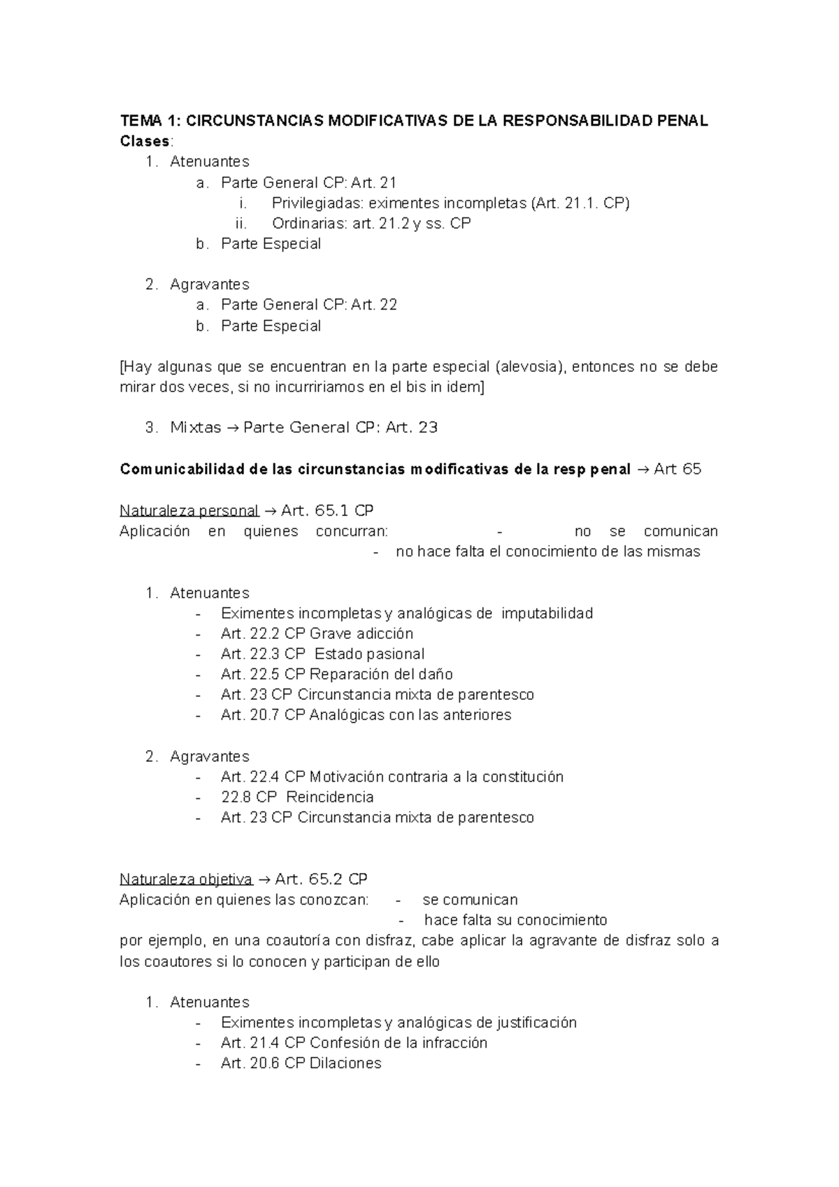 Primer Bloc Temàtic - Ujala - TEMA 1: CIRCUNSTANCIAS MODIFICATIVAS DE ...