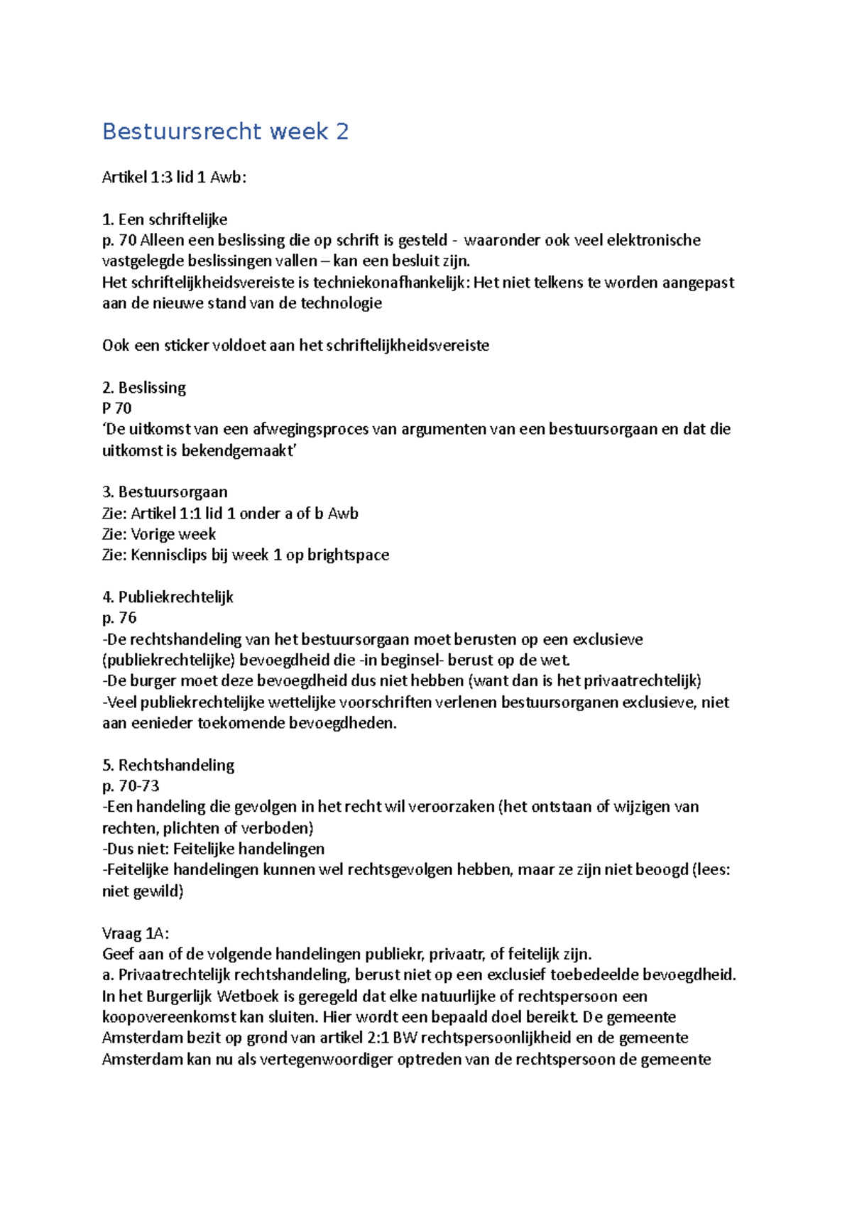 Bestuursrecht Week 2 - Xxxxxxxxxxxxxxxxx - Bestuursrecht Week 2 Artikel ...