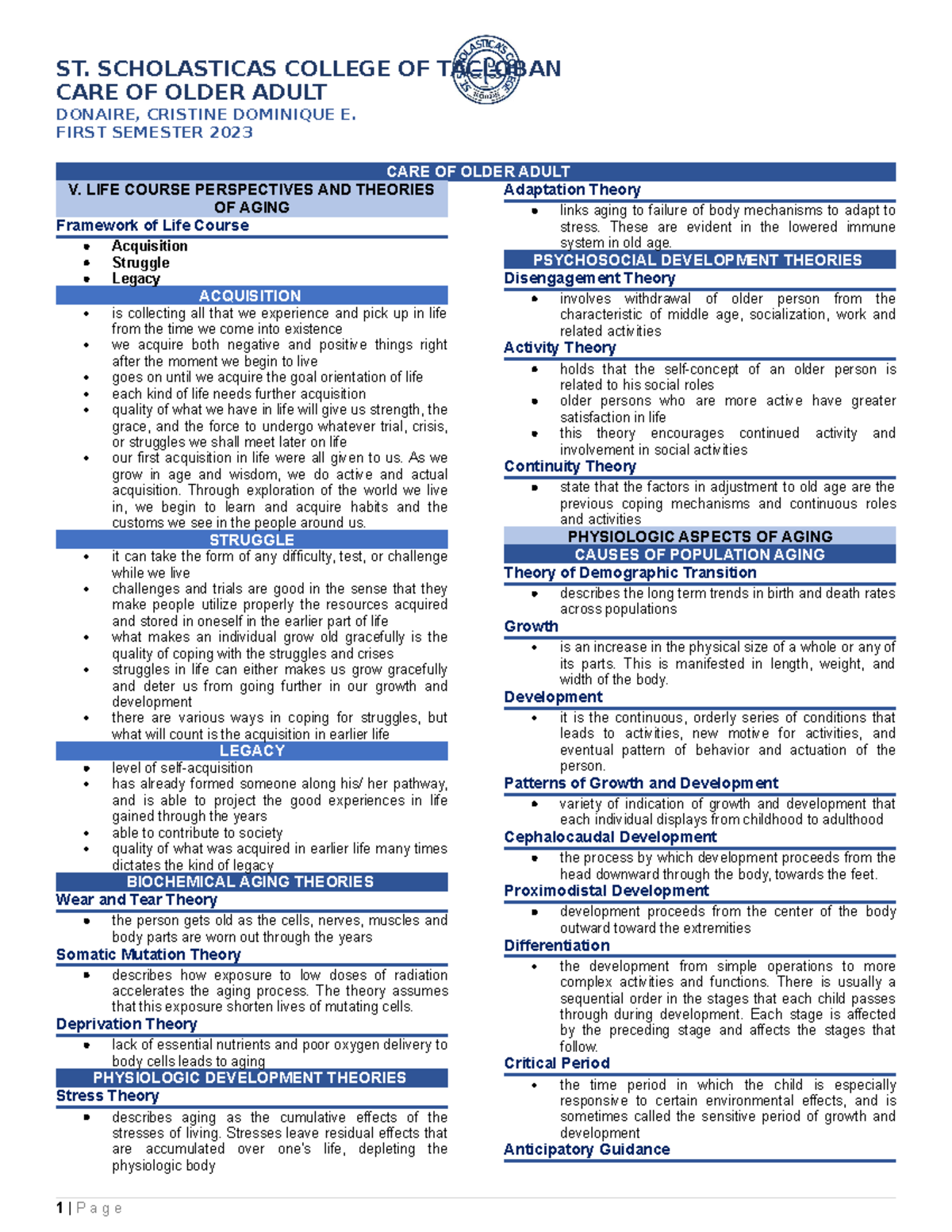 Coa mod 5-6 - Care of Adult - ST. SCHOLASTICAS COLLEGE OF TACLOBAN CARE ...