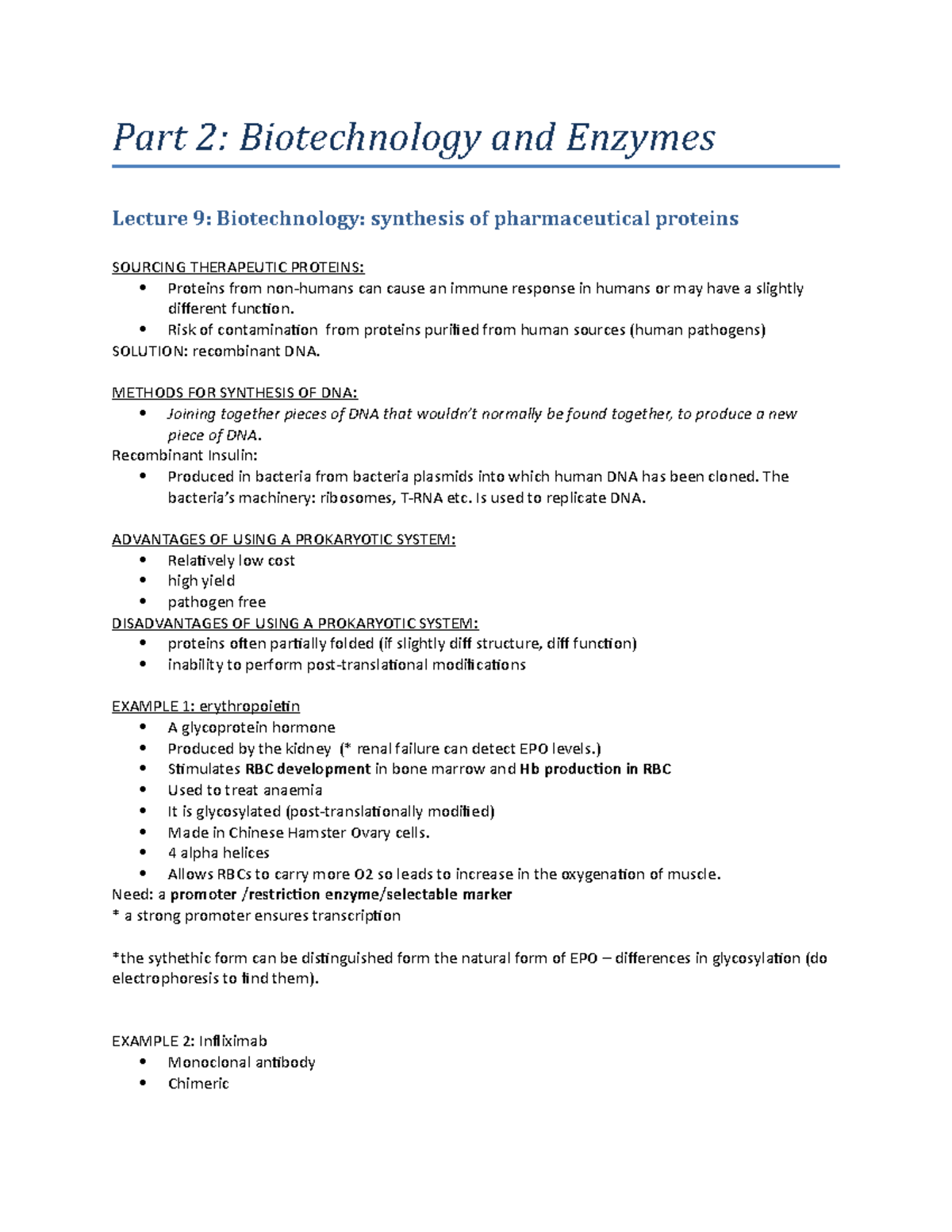 Part 2 - biotechnology and enzymes - Part 2: Biotechnology and Enzymes ...