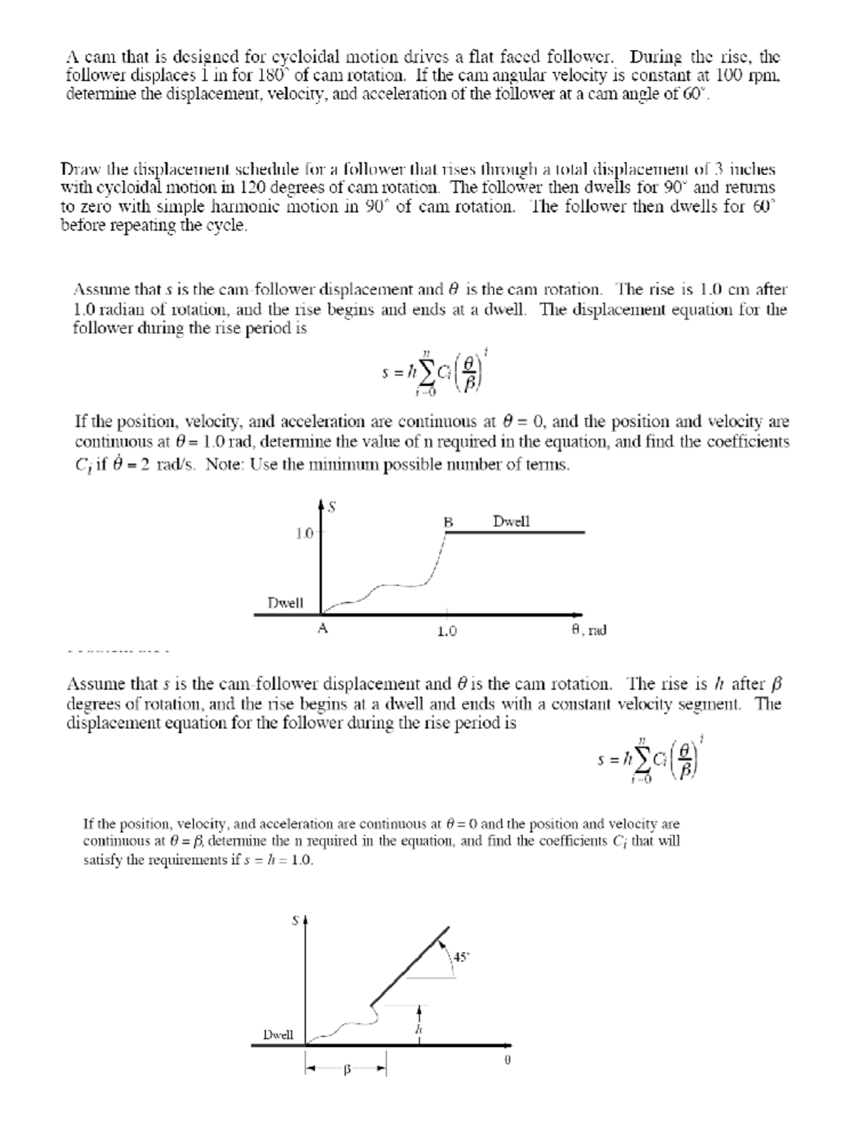 Cam practice problems 1 - Kinematics Of Machines - Studocu