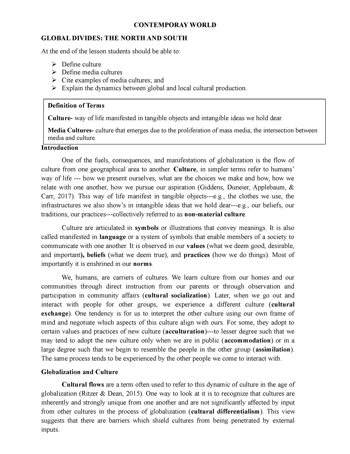 global north and global south essay