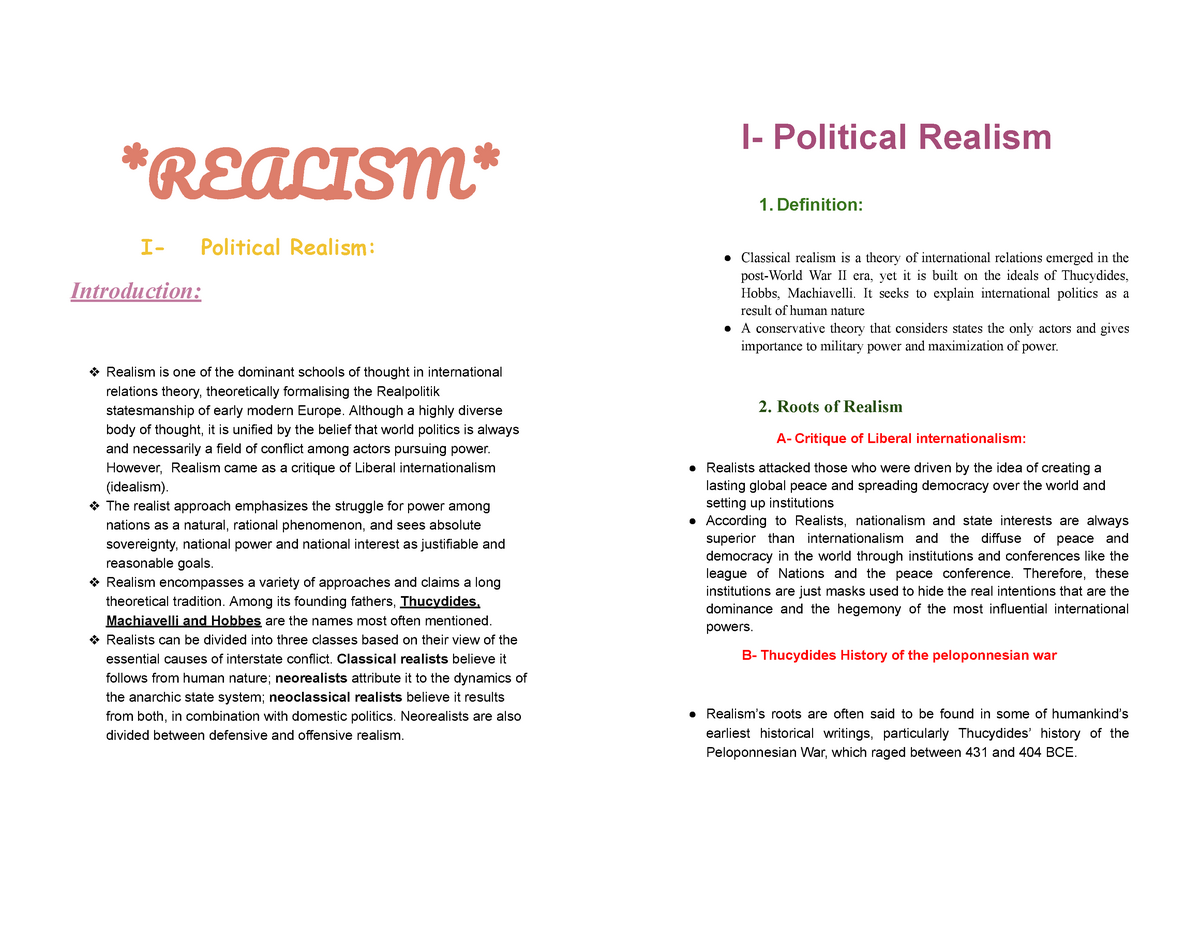 essays on political realism