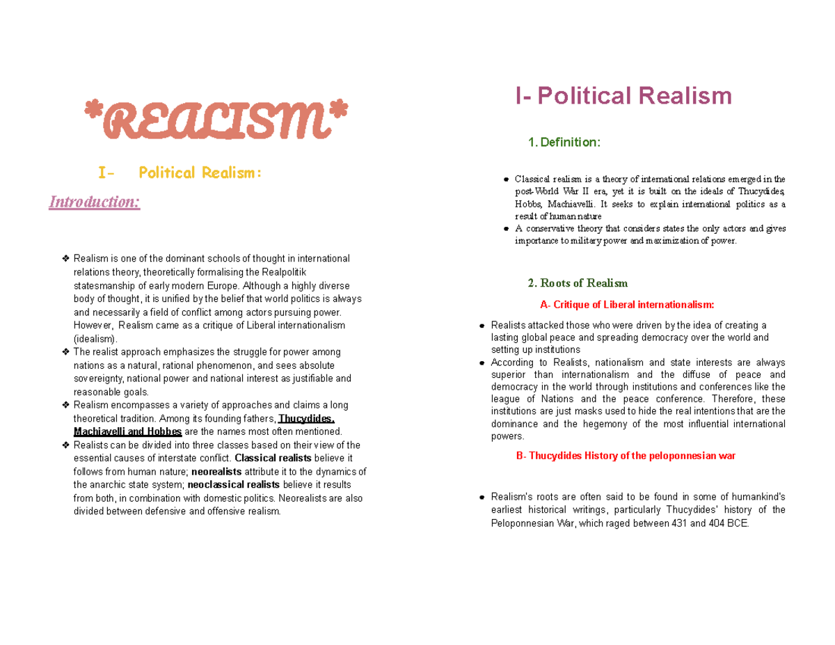 essays on political realism