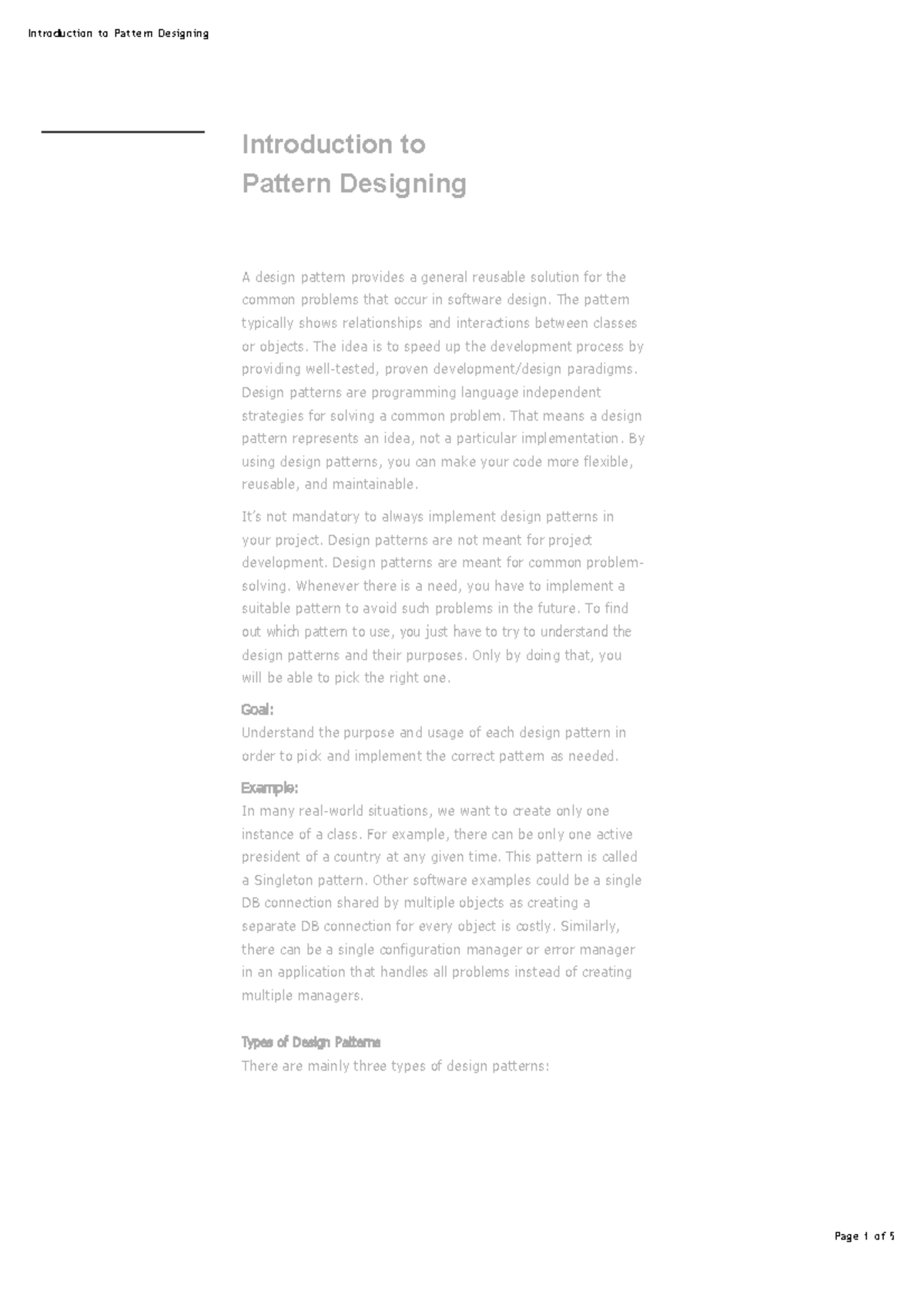 Introduction to Pattern Designing - The pattern typically shows ...